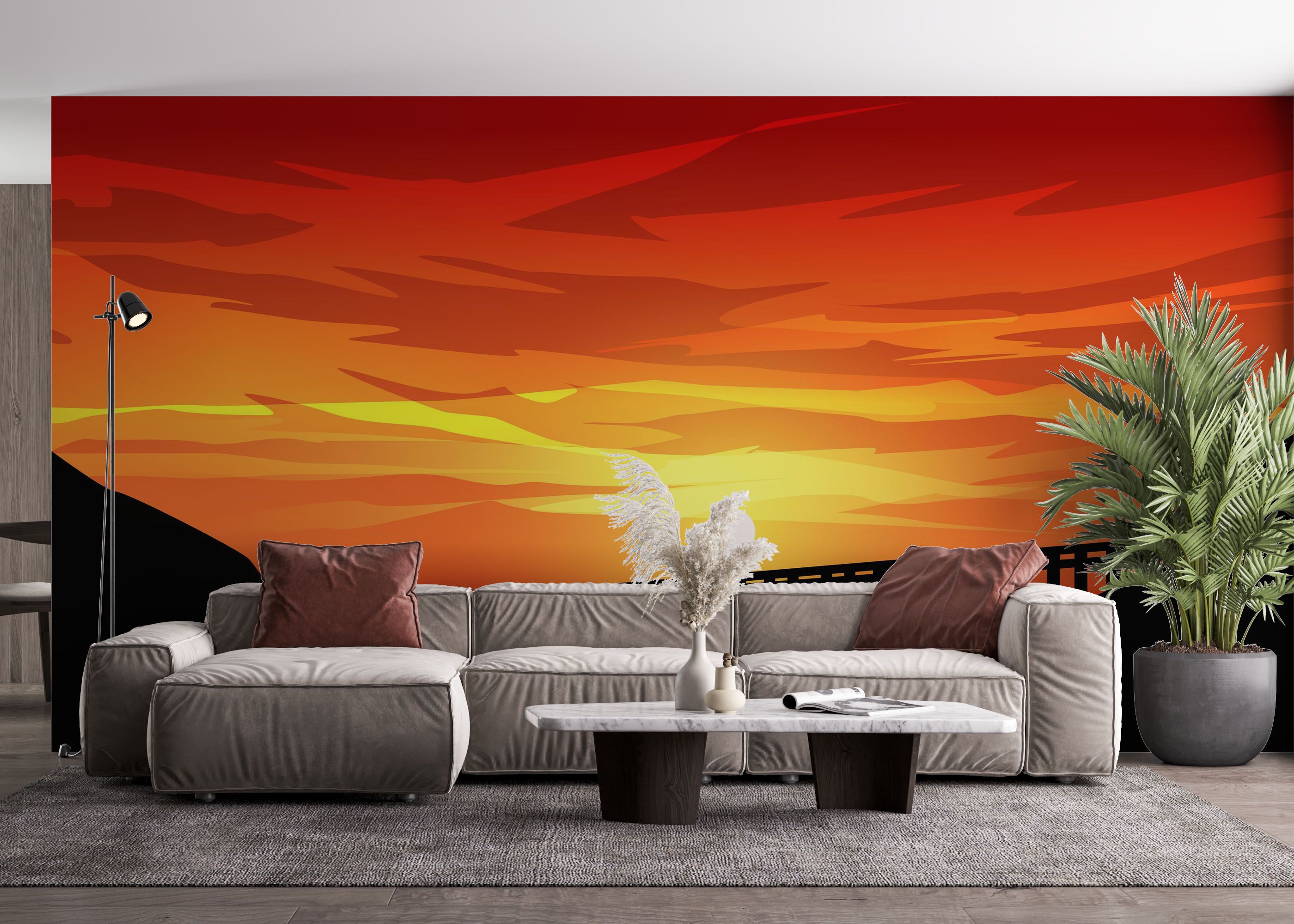 Red Sunset Bridge mockup 4