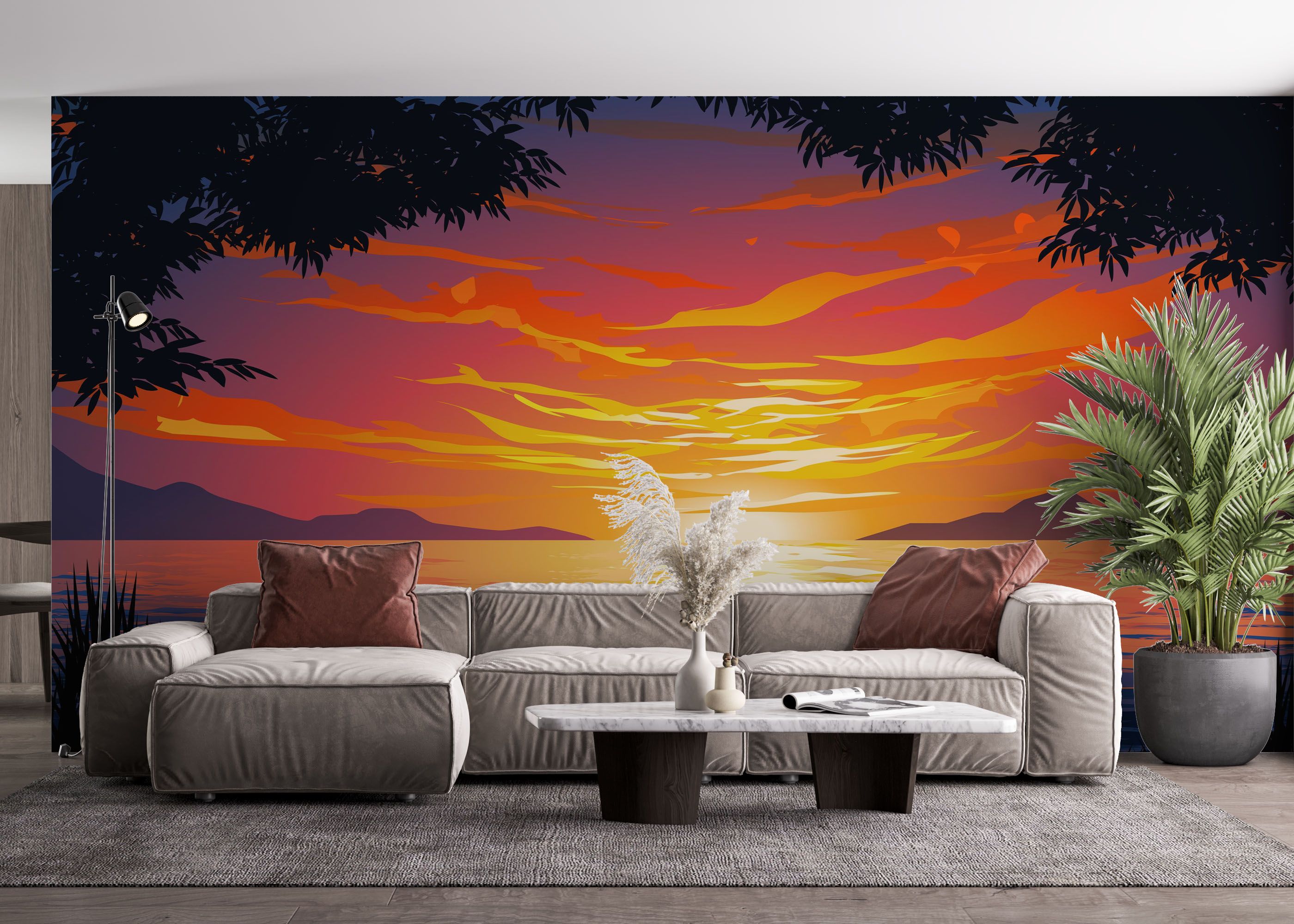 Sunset Orange Cloud mockup 4