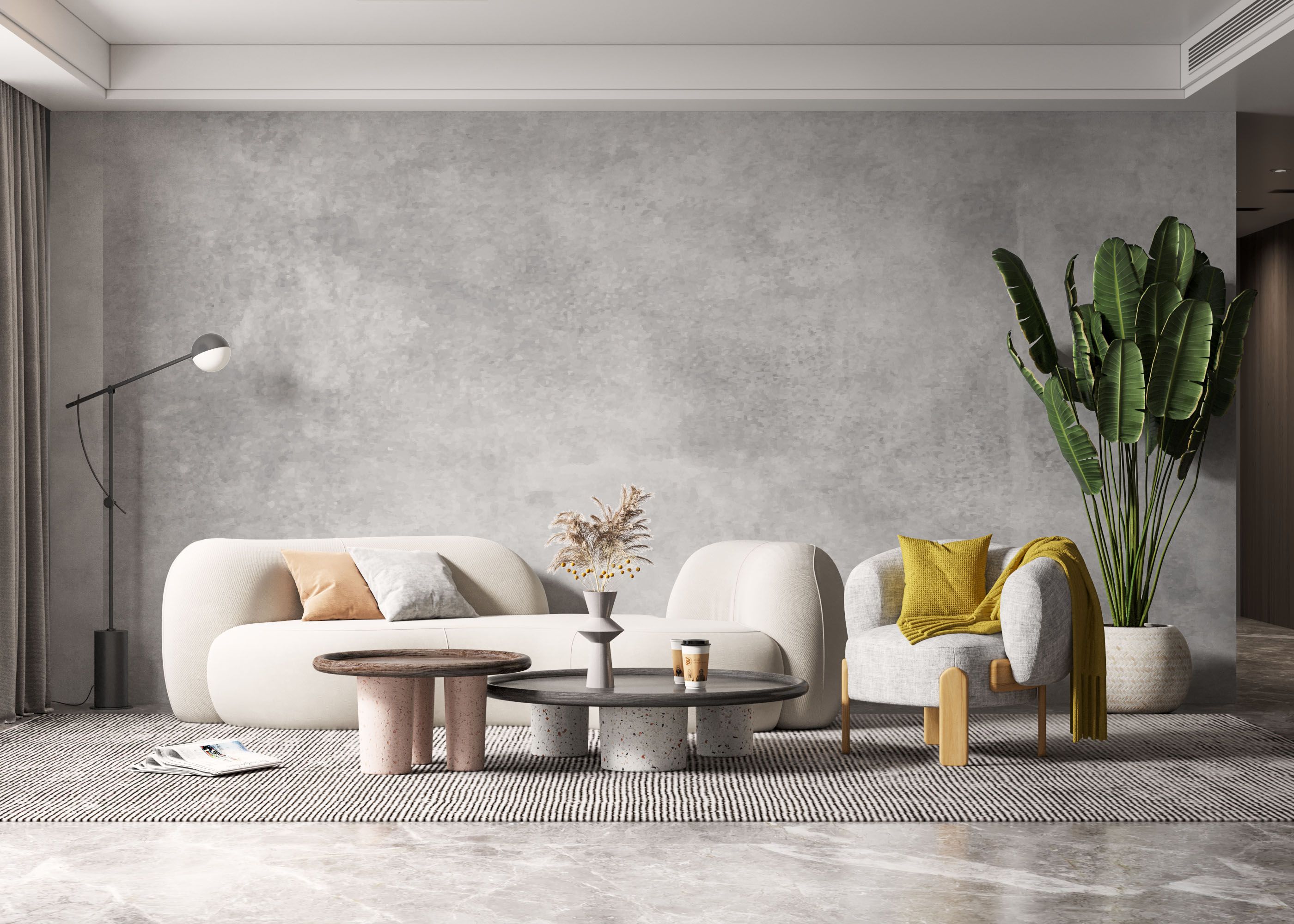 Finished Concrete Wall mockup 6