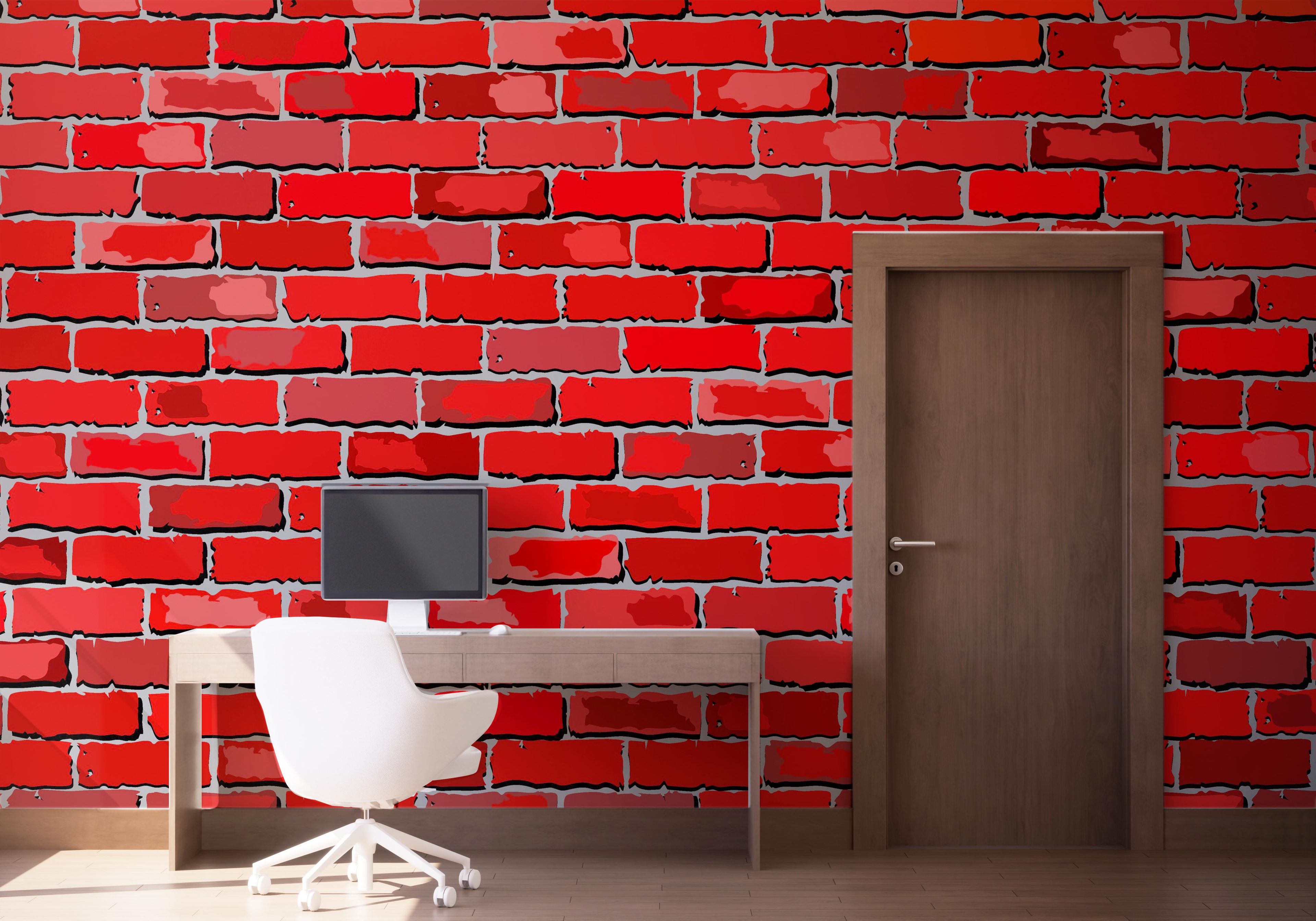 Red Color Brick mockup 1