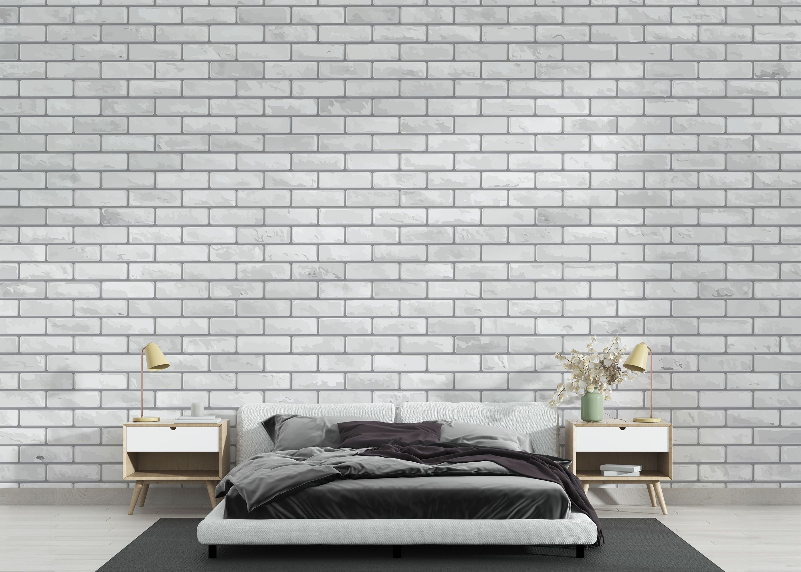Grey Brick Wall mockup 3