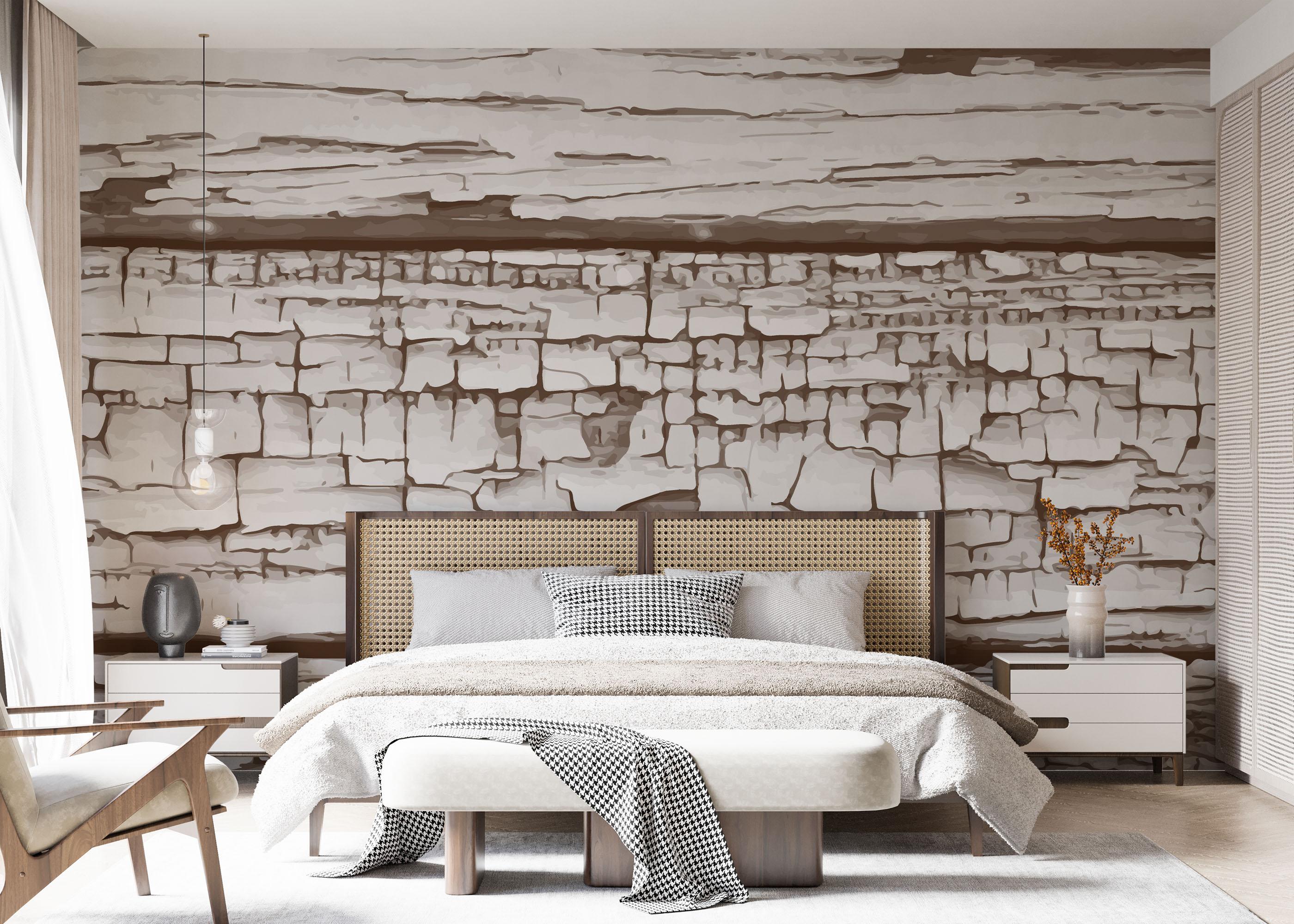 Fotótapéta Cracked Wood Paint mockup 7