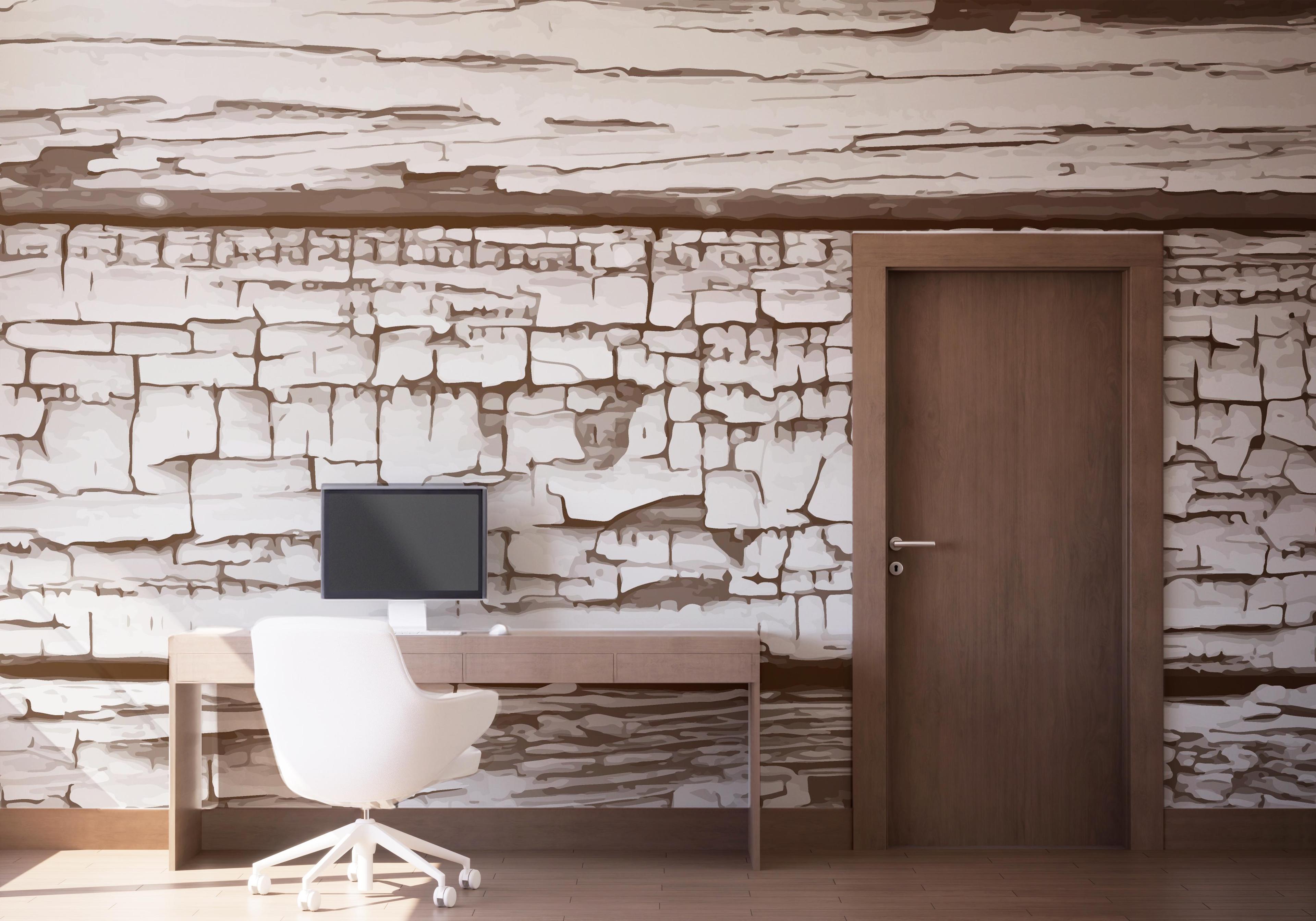 Fotótapéta Cracked Wood Paint mockup 1