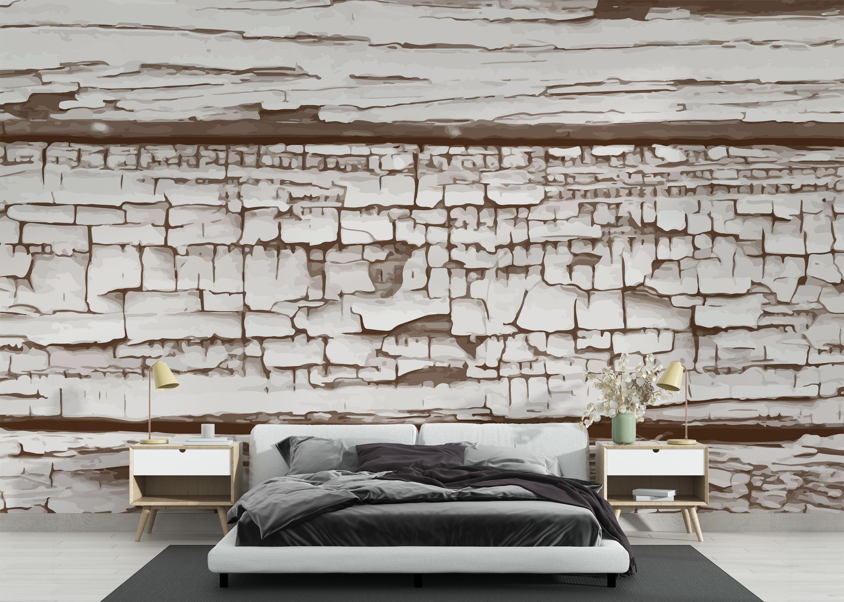 Fotótapéta Cracked Wood Paint mockup 3