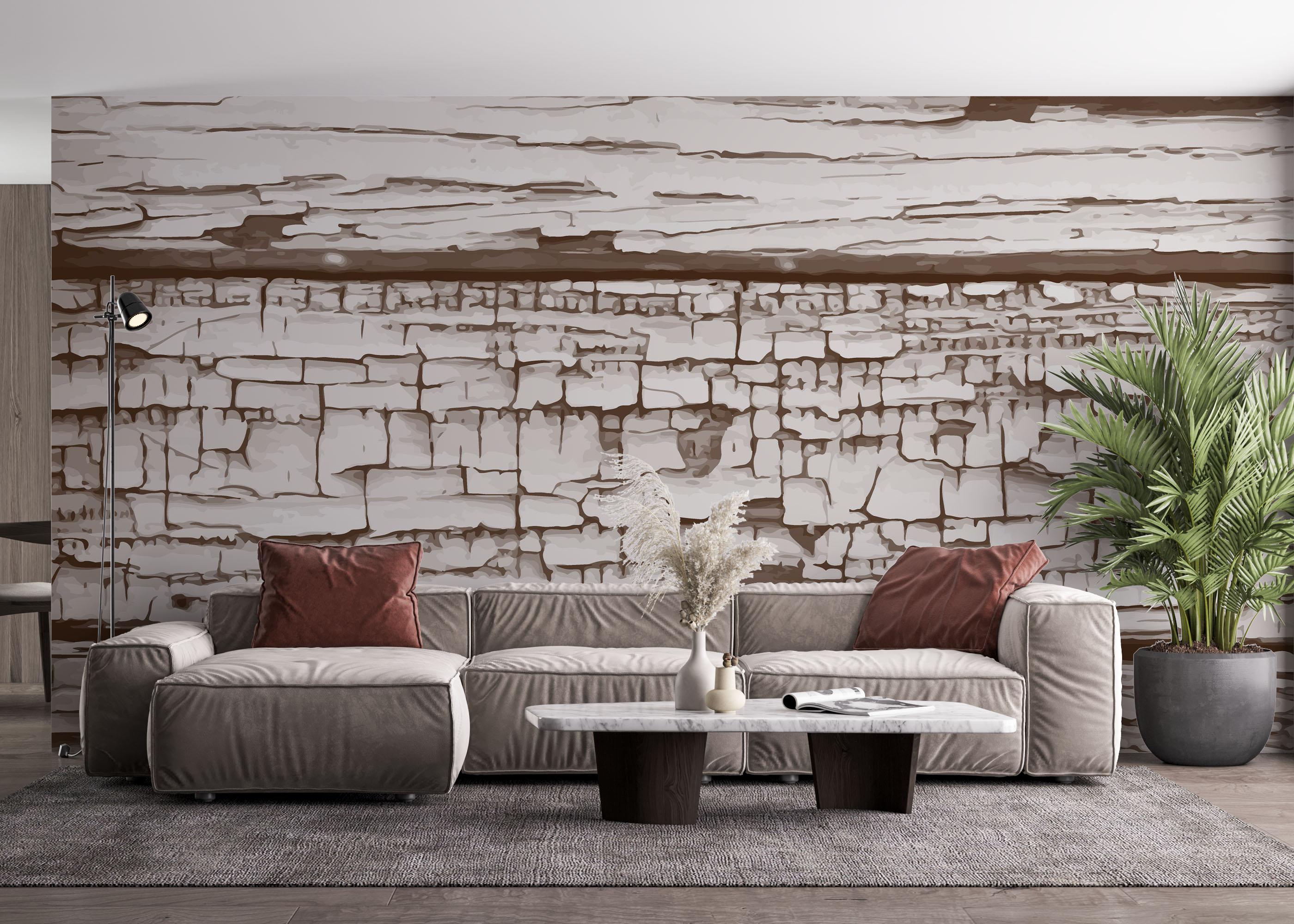 Fotótapéta Cracked Wood Paint mockup 4