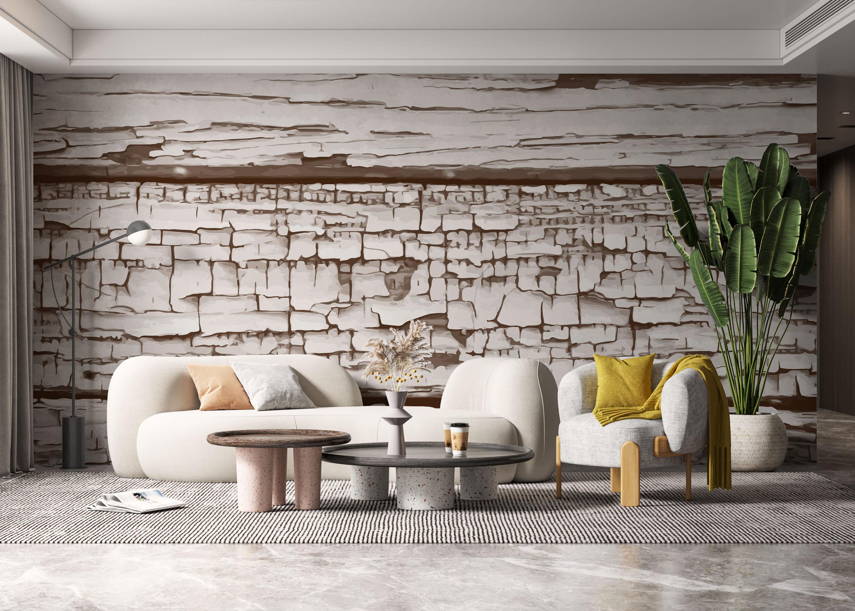 Fotótapéta Cracked Wood Paint mockup 6