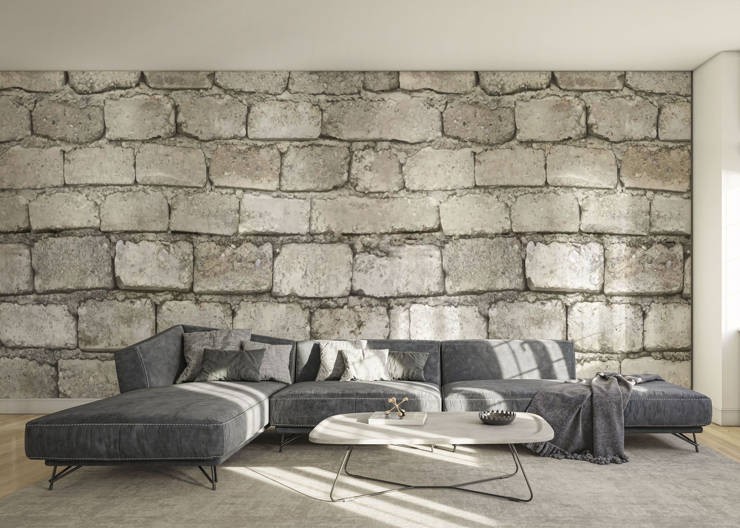 Realistic Stone Brick mockup 0