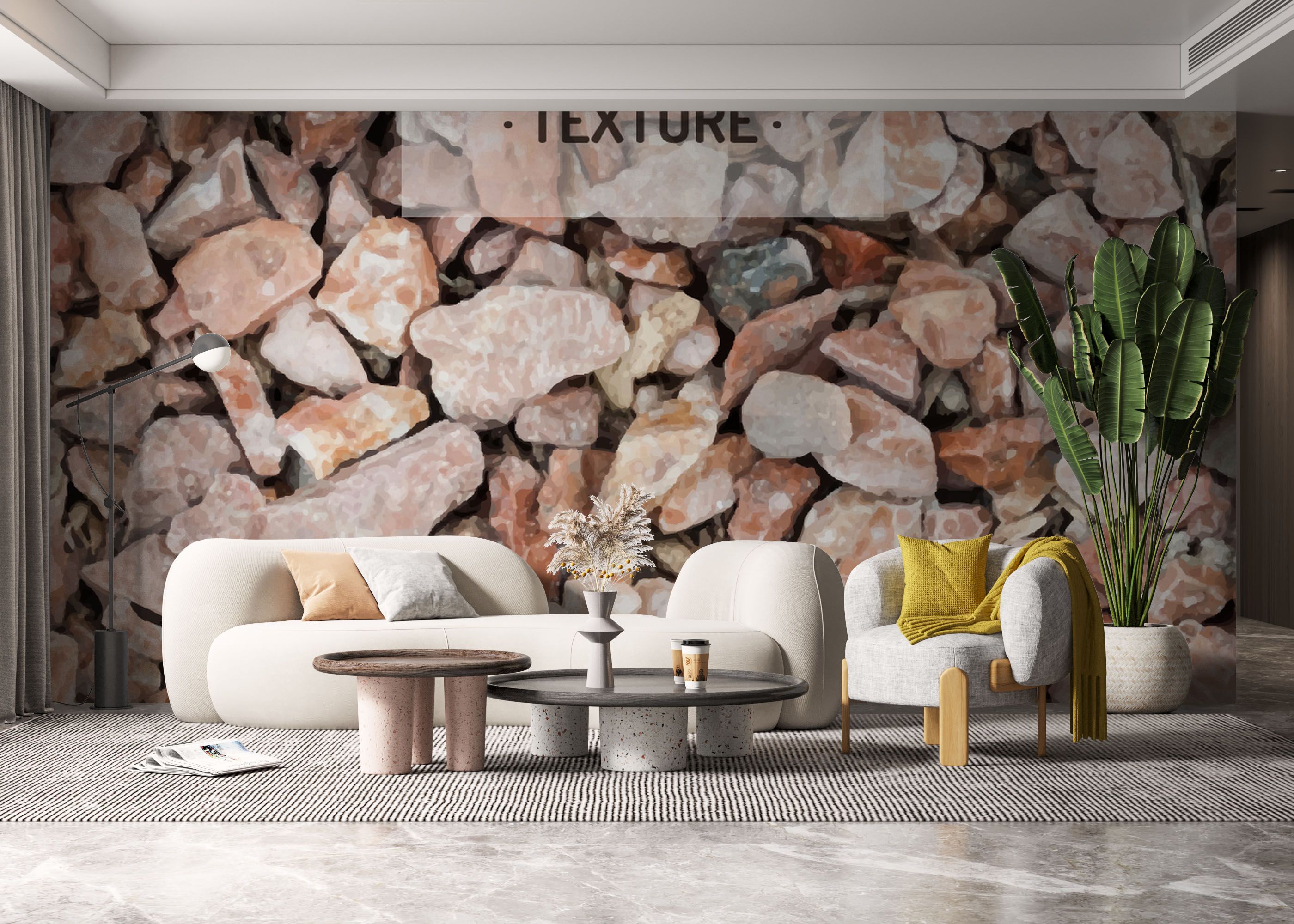 Cream Orange Pebbles mockup 6