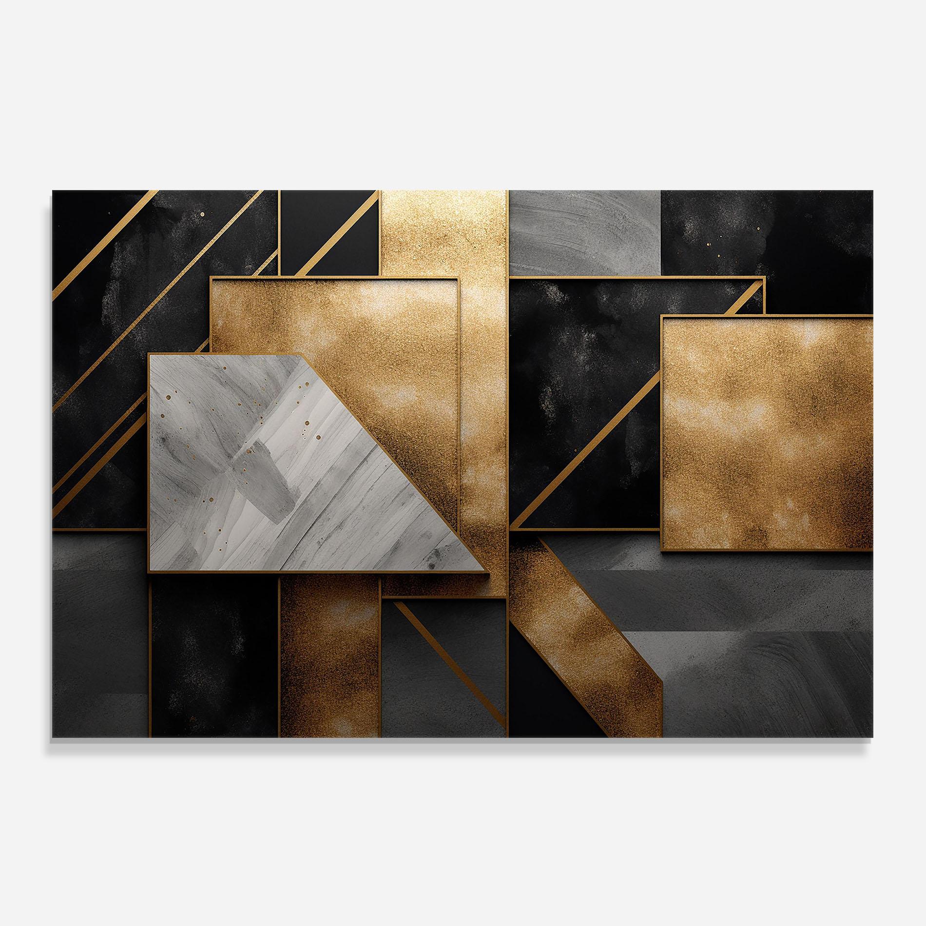 Konyhai üveg hátfal Abstract Gold Square mockup 0