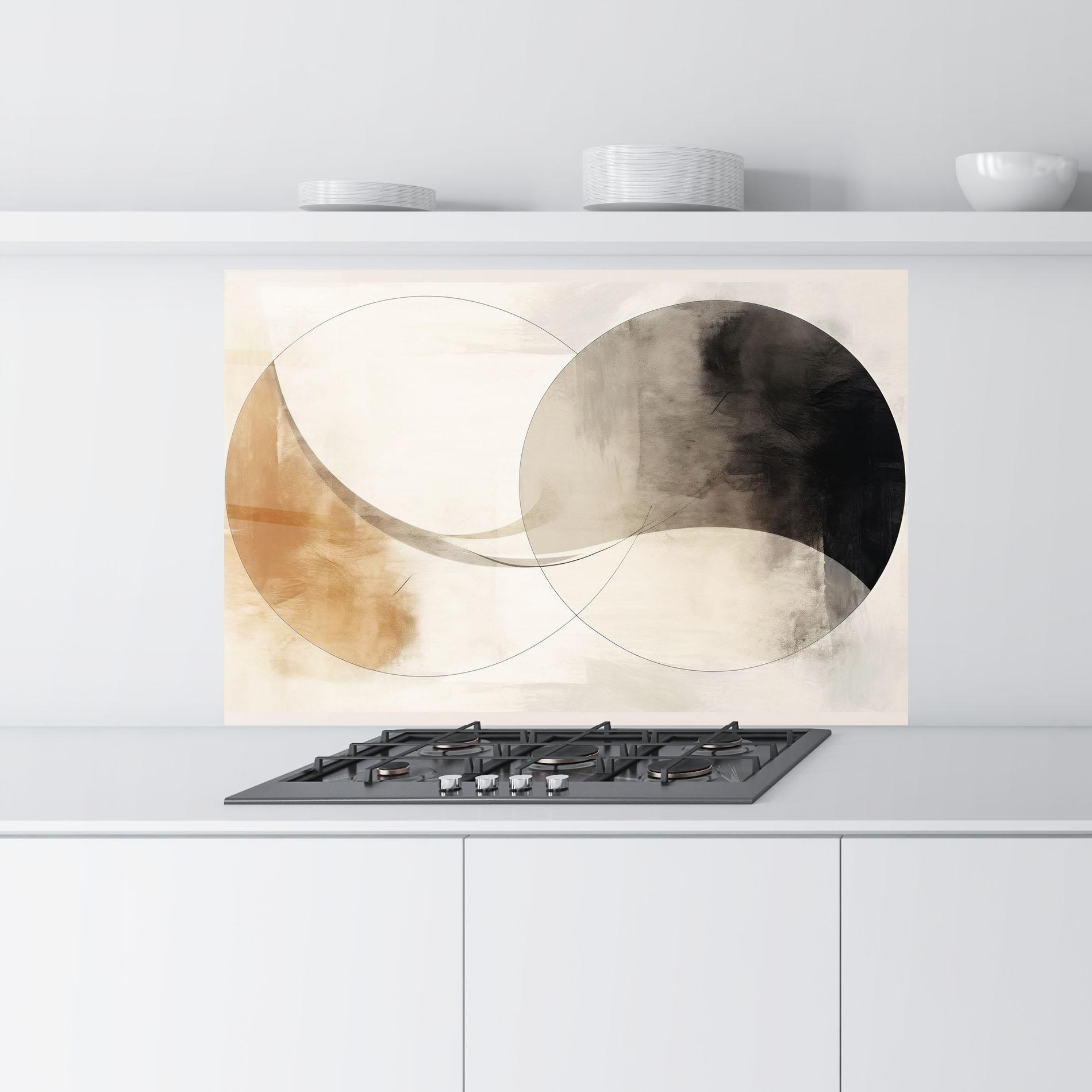 Konyhai üveg hátfal Abstract Circle Painting mockup 9
