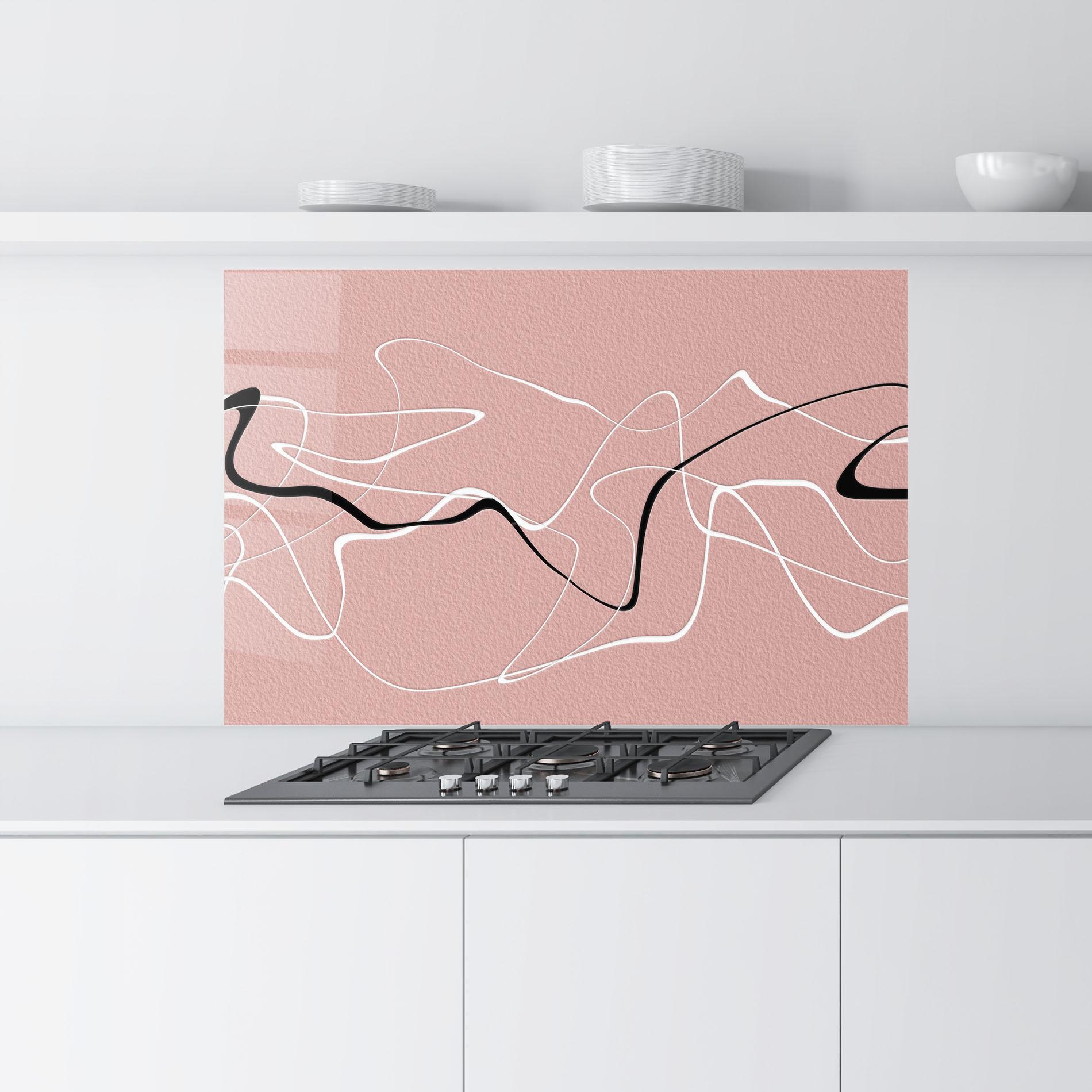 Konyhai üveg hátfal Abstract Pink Painting mockup 9