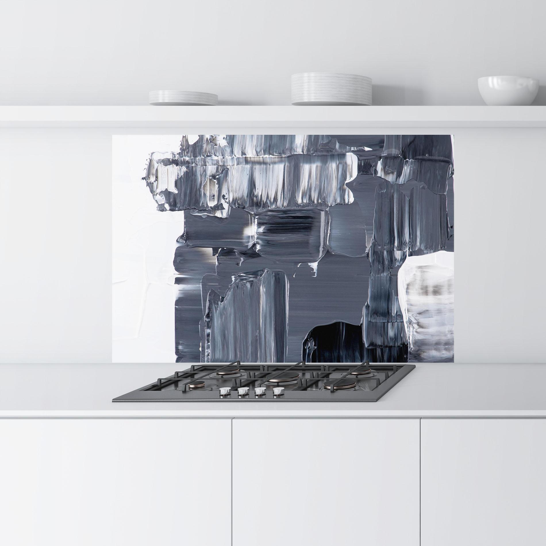 Konyhai üveg hátfal Black Acrylic Painting mockup 9