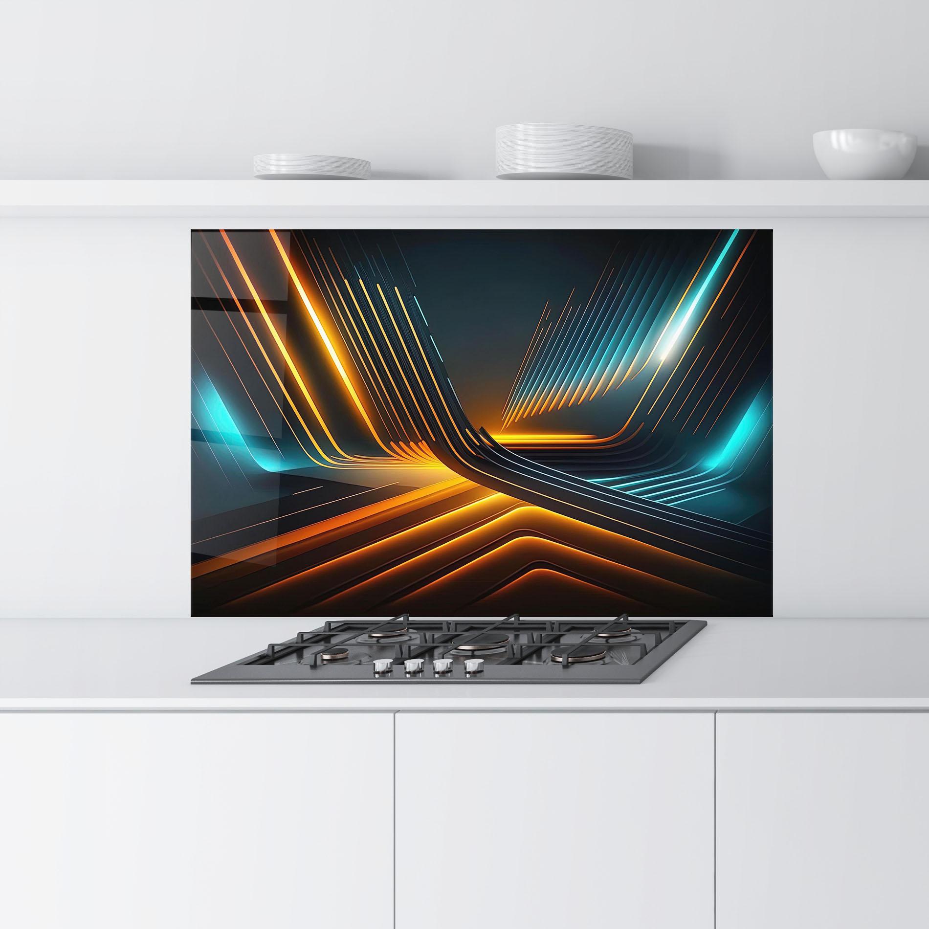 Konyhai üveg hátfal Futuristic Background mockup 9