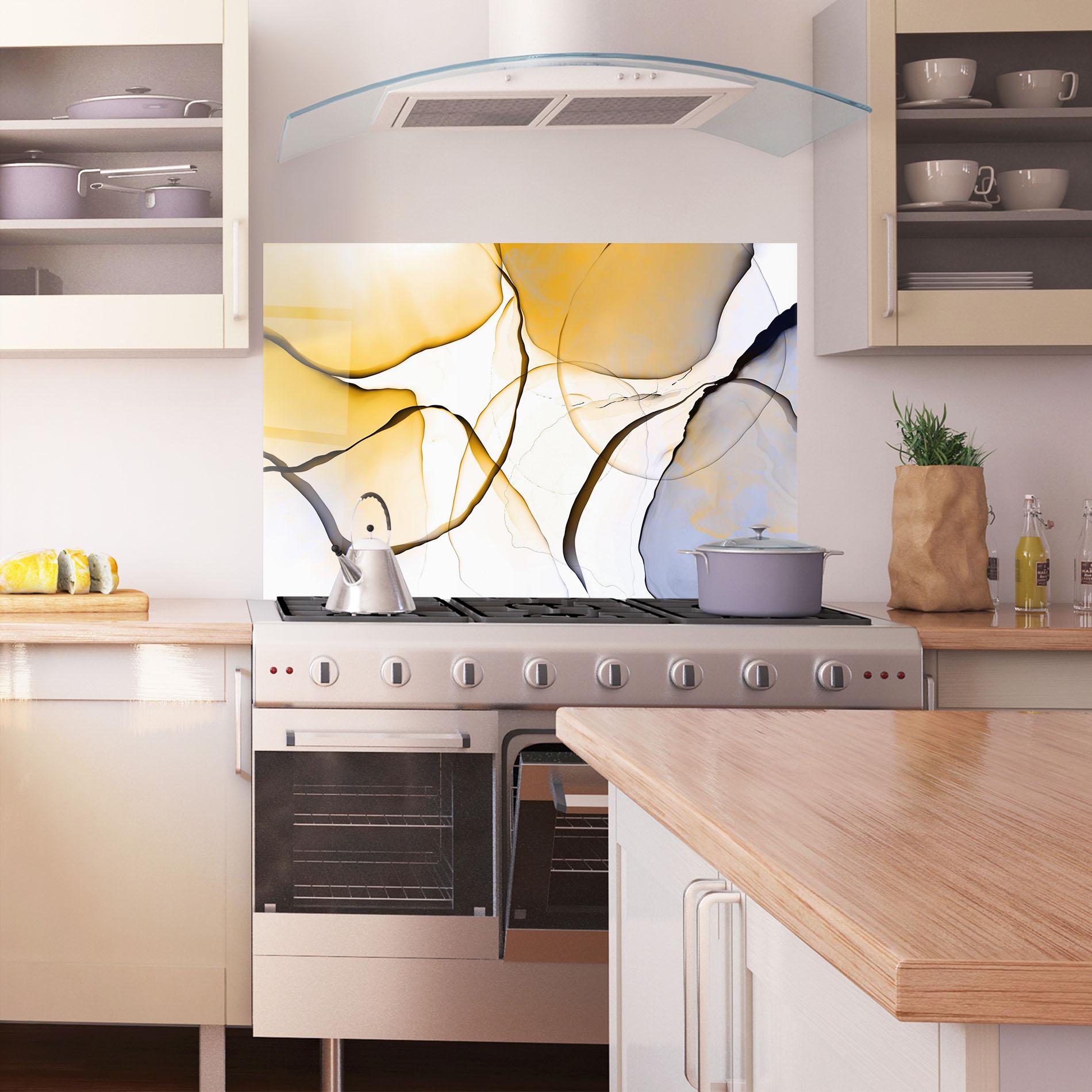 Konyhai üveg hátfal Abstract Alcohol Ink mockup 1