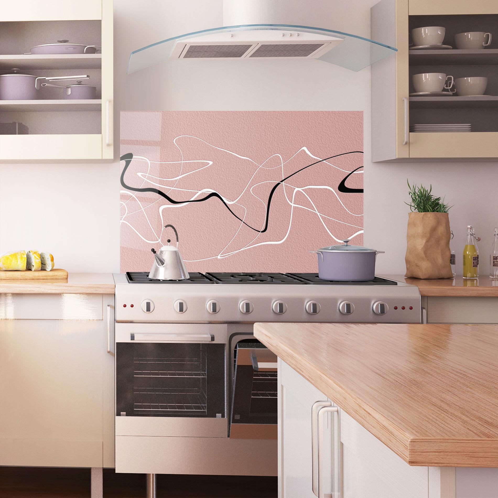 Konyhai üveg hátfal Abstract Pink Painting mockup 1