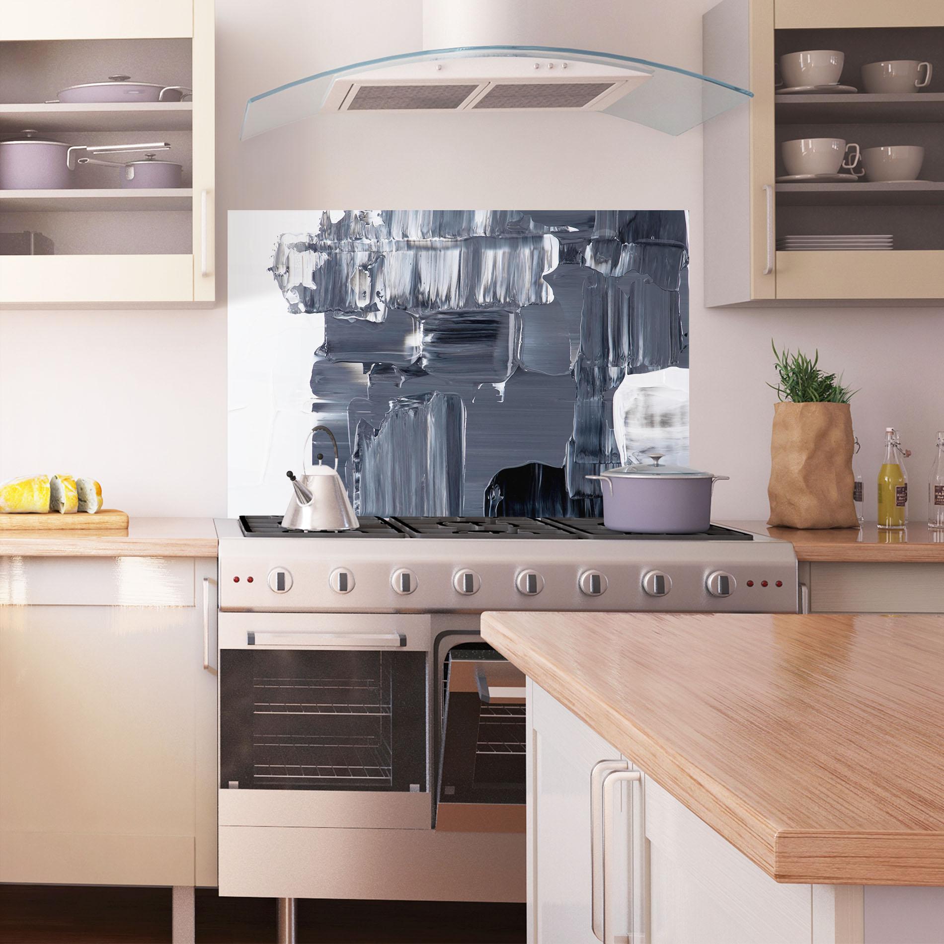 Konyhai üveg hátfal Black Acrylic Painting mockup 1