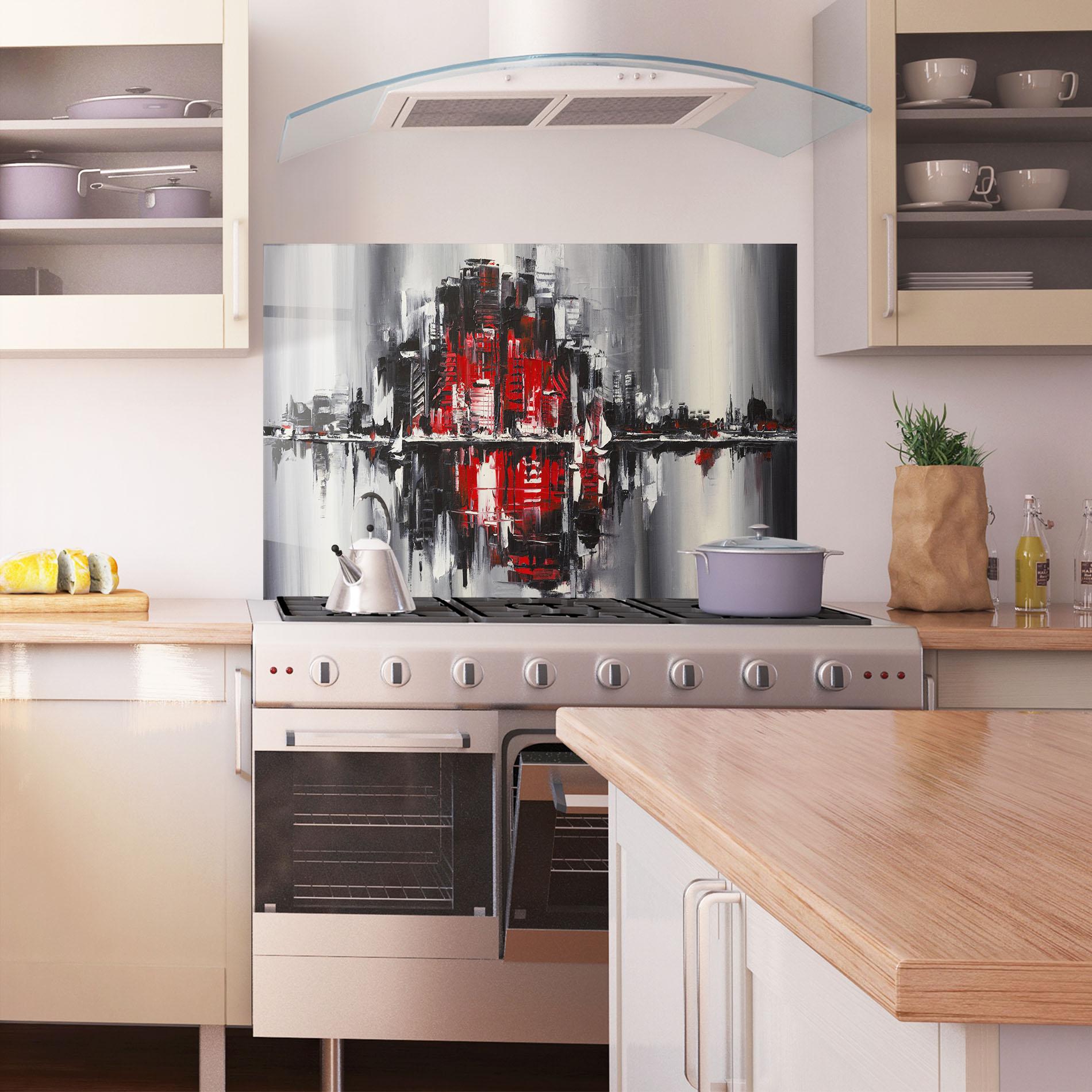 Konyhai üveg hátfal Cityscape mockup 1