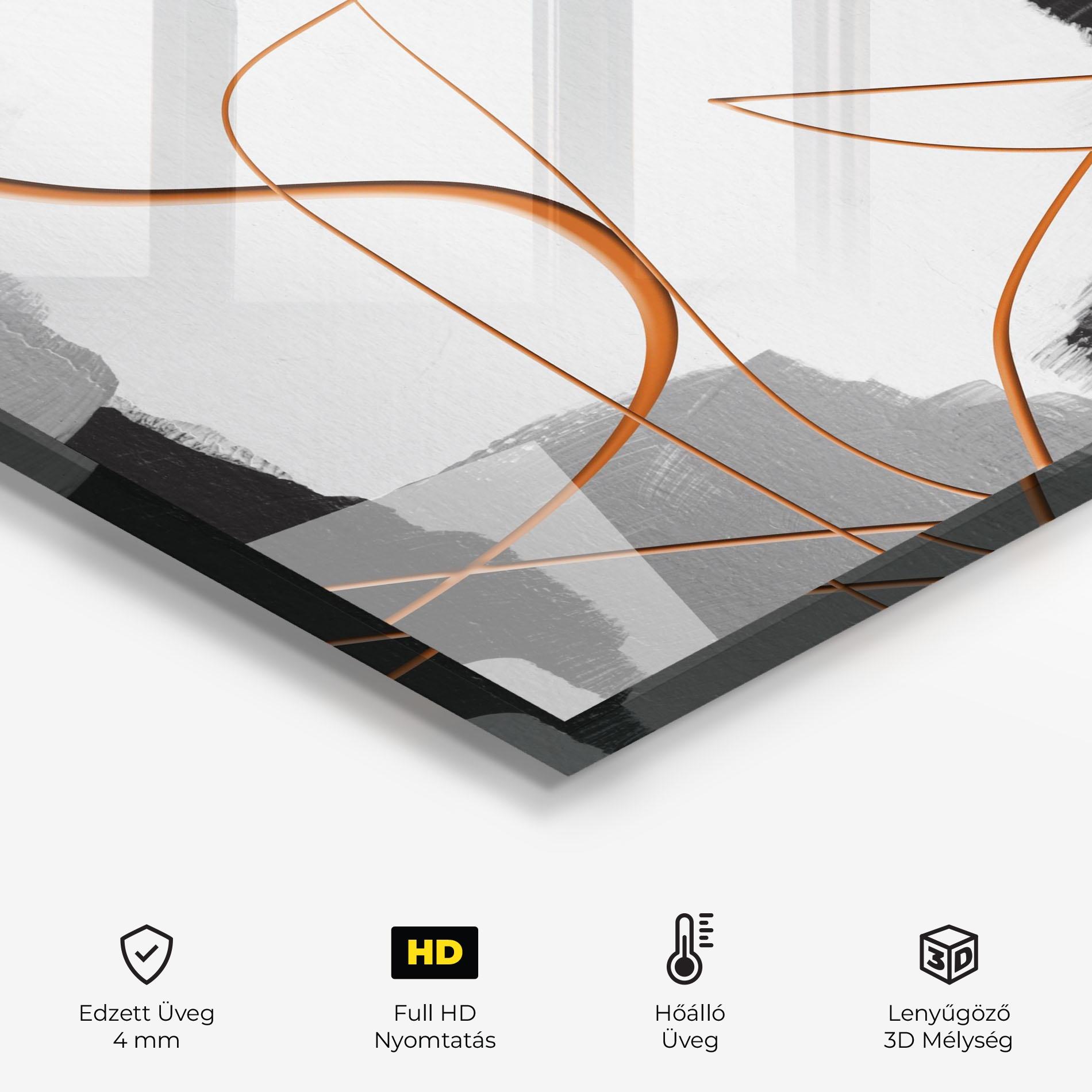 Konyhai üveg hátfal Abstract Ink Painting mockup 2