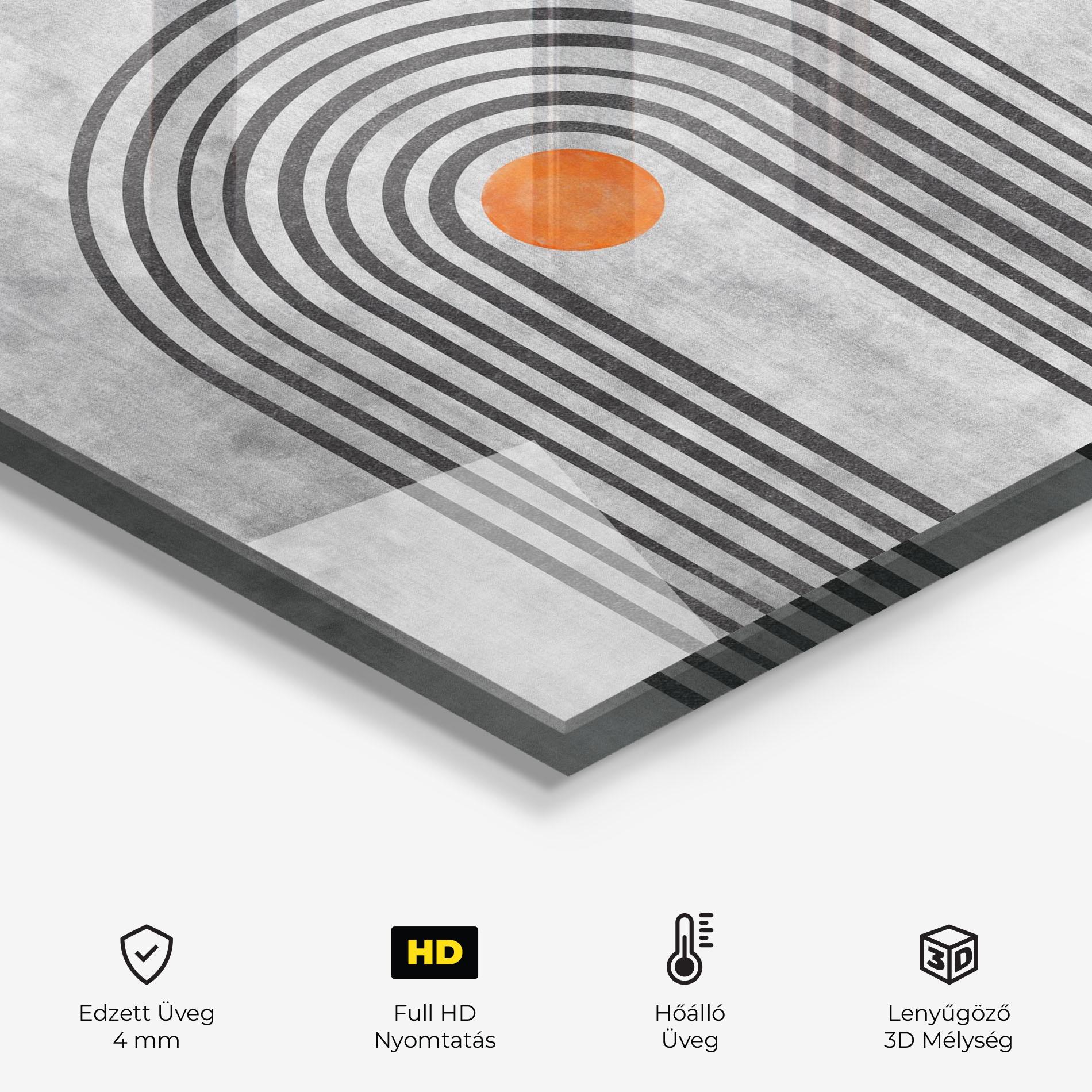 Konyhai üveg hátfal Abstract Orange Circles mockup 2