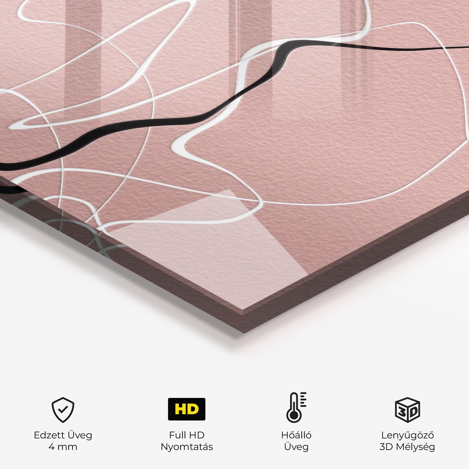 Konyhai üveg hátfal Abstract Pink Painting mockup 2