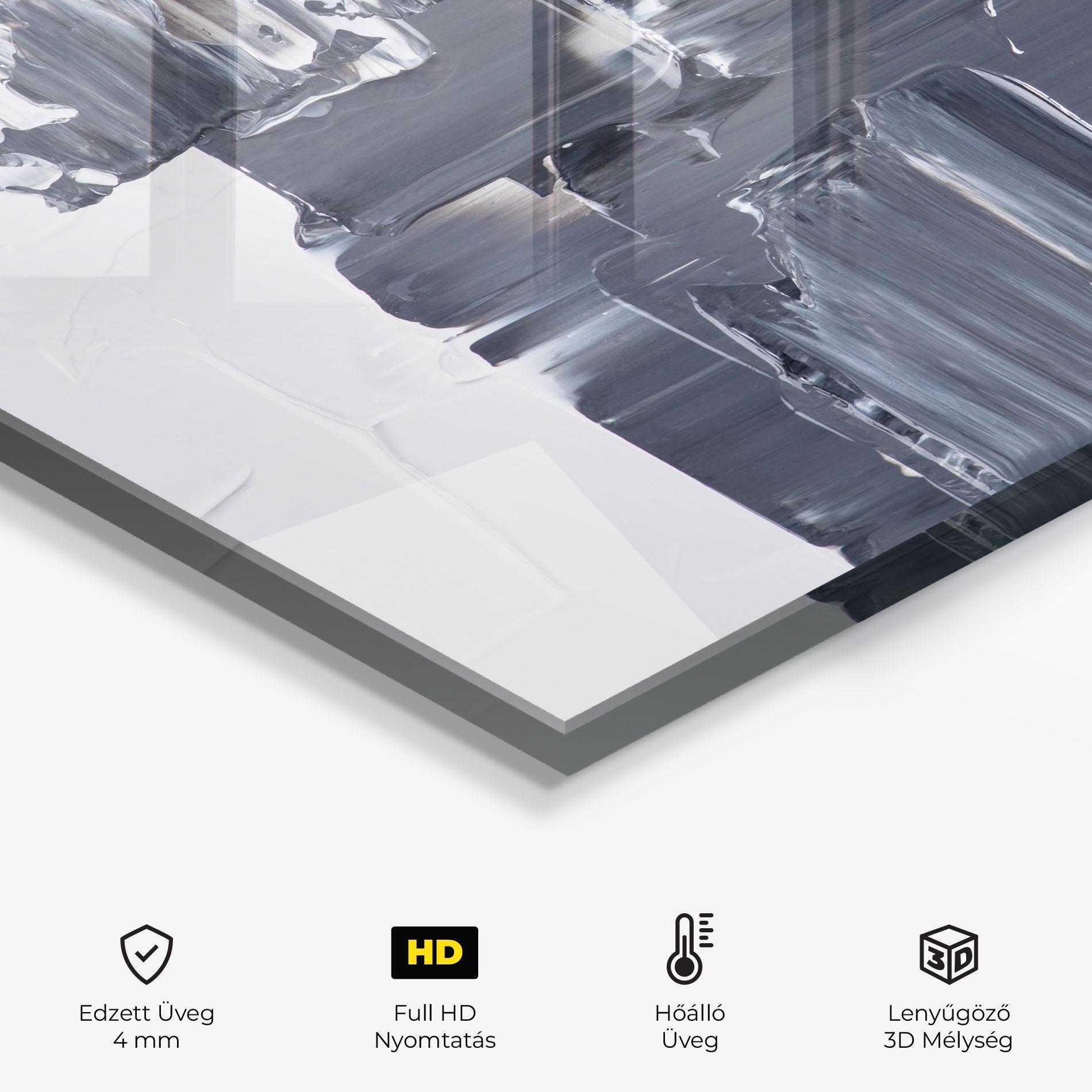 Konyhai üveg hátfal Black Acrylic Painting mockup 2