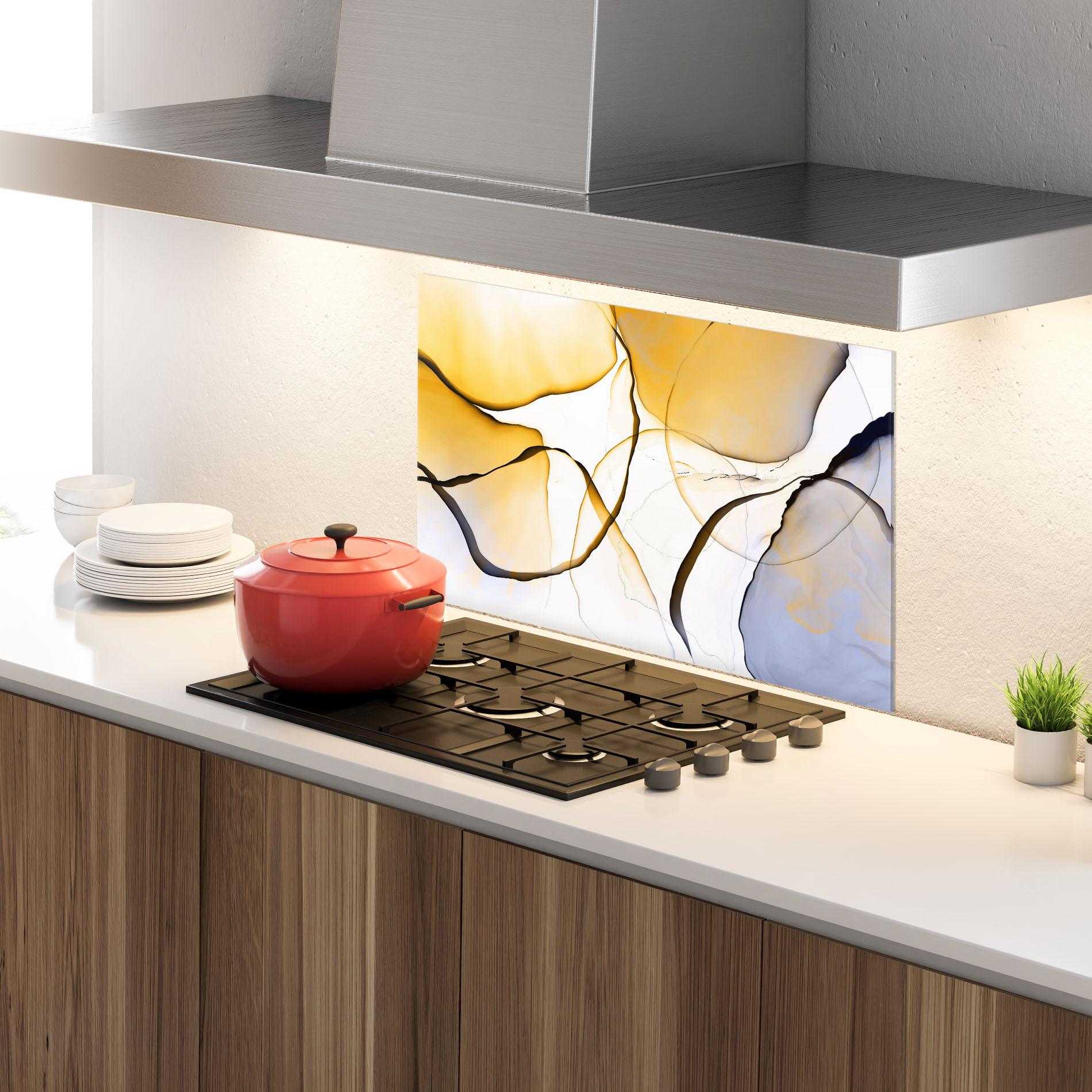 Konyhai üveg hátfal Abstract Alcohol Ink mockup 4