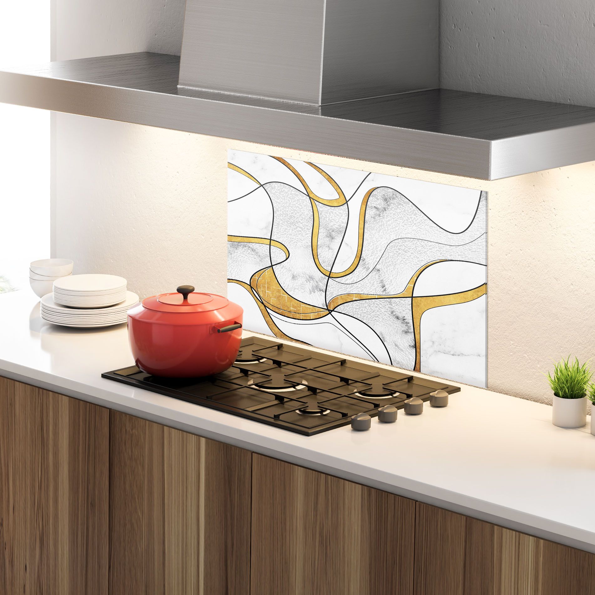 Abstract Gold Lines mockup 4