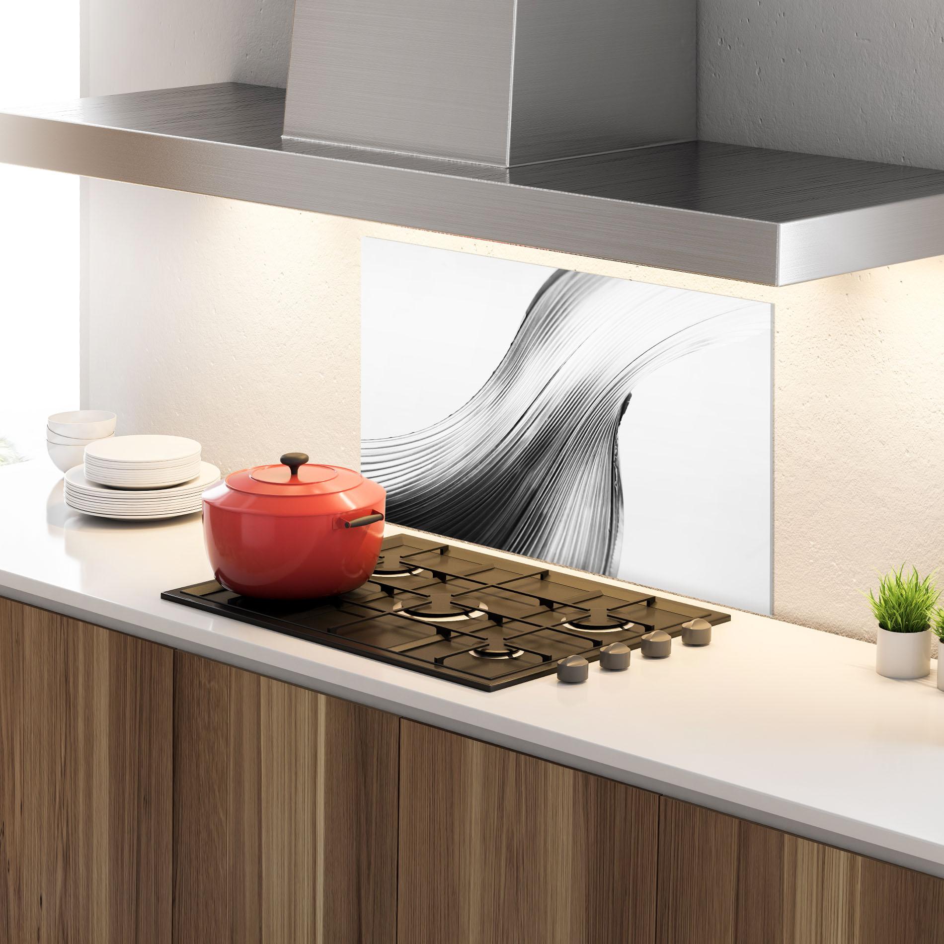 Konyhai üveg hátfal Monochrome Wave mockup 4