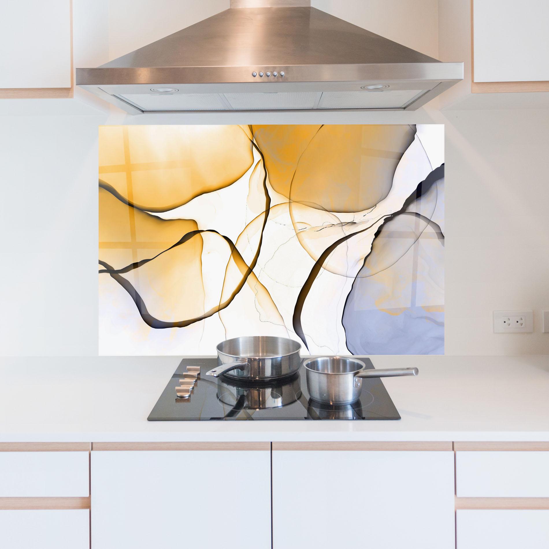 Konyhai üveg hátfal Abstract Alcohol Ink mockup 5