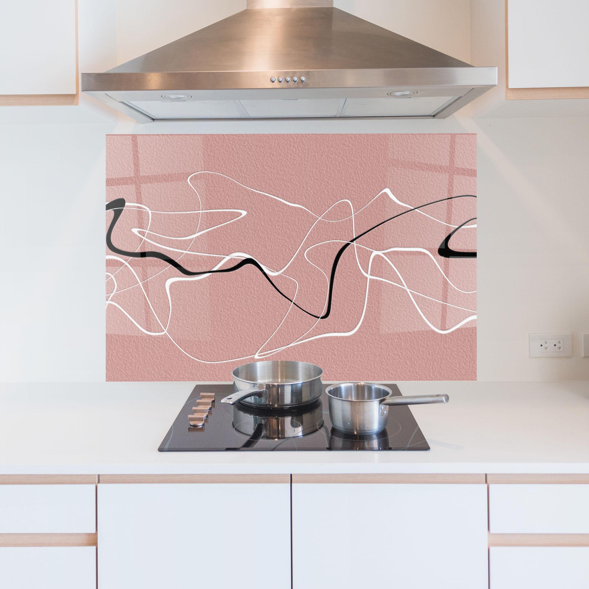 Konyhai üveg hátfal Abstract Pink Painting mockup 5