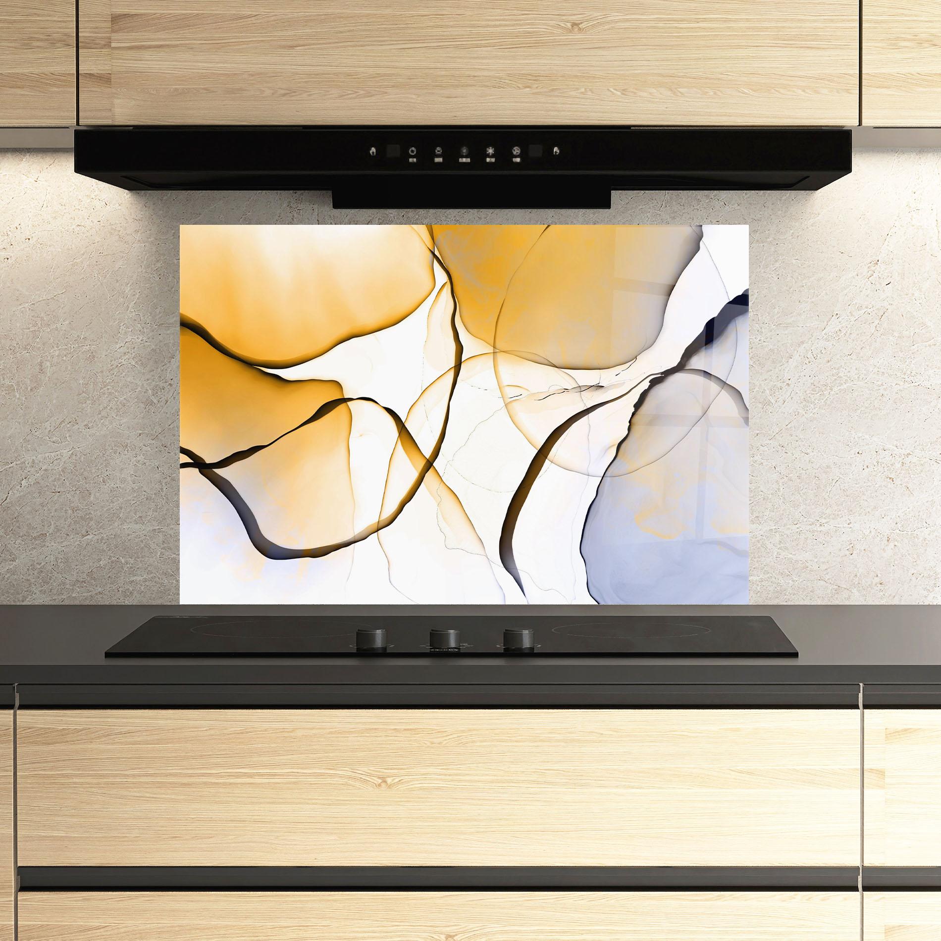 Konyhai üveg hátfal Abstract Alcohol Ink mockup 3