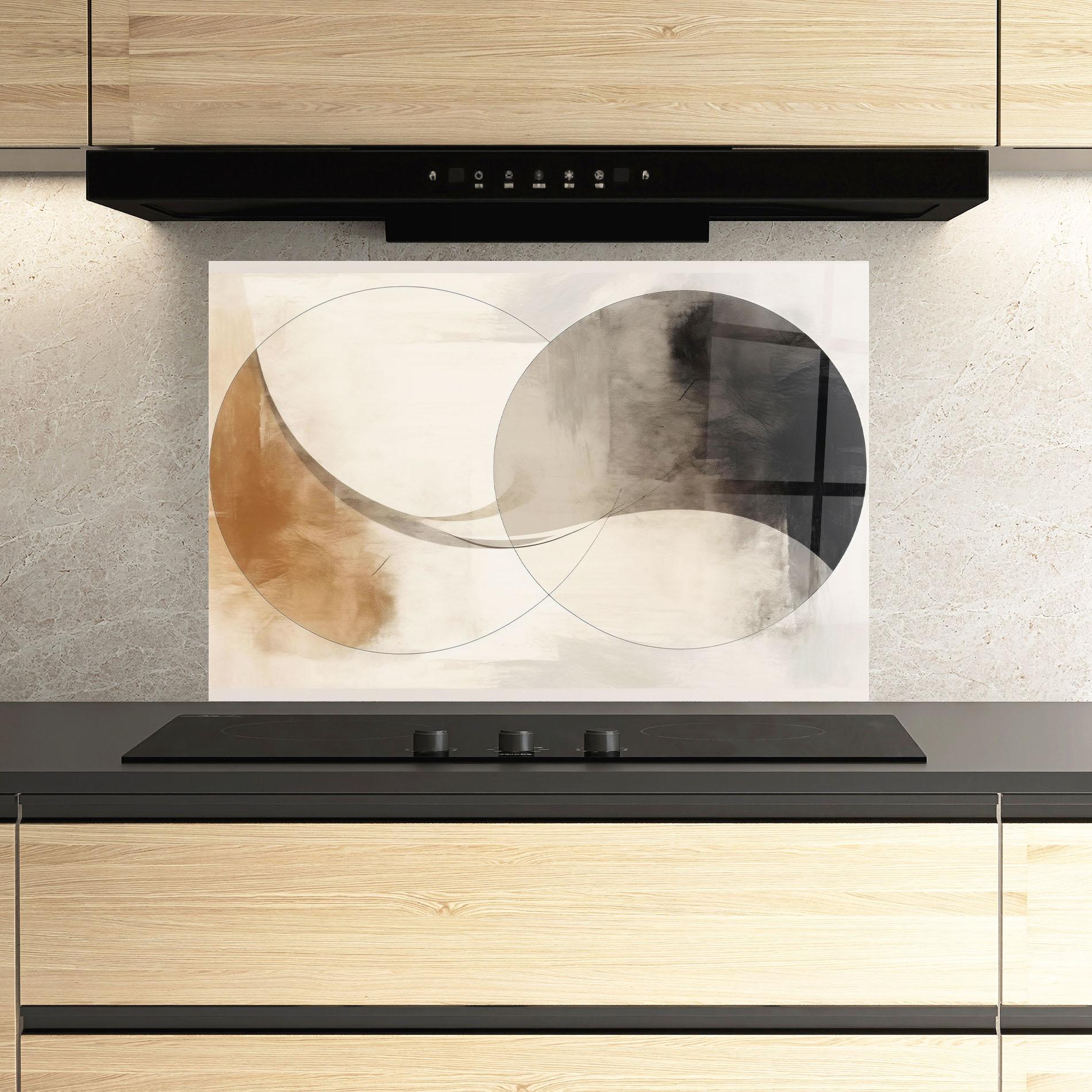 Konyhai üveg hátfal Abstract Circle Painting mockup 3