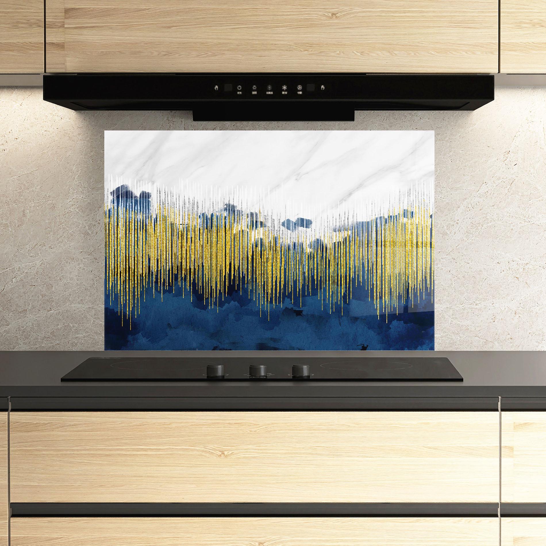 Konyhai üveg hátfal Abstract Marble Art mockup 3