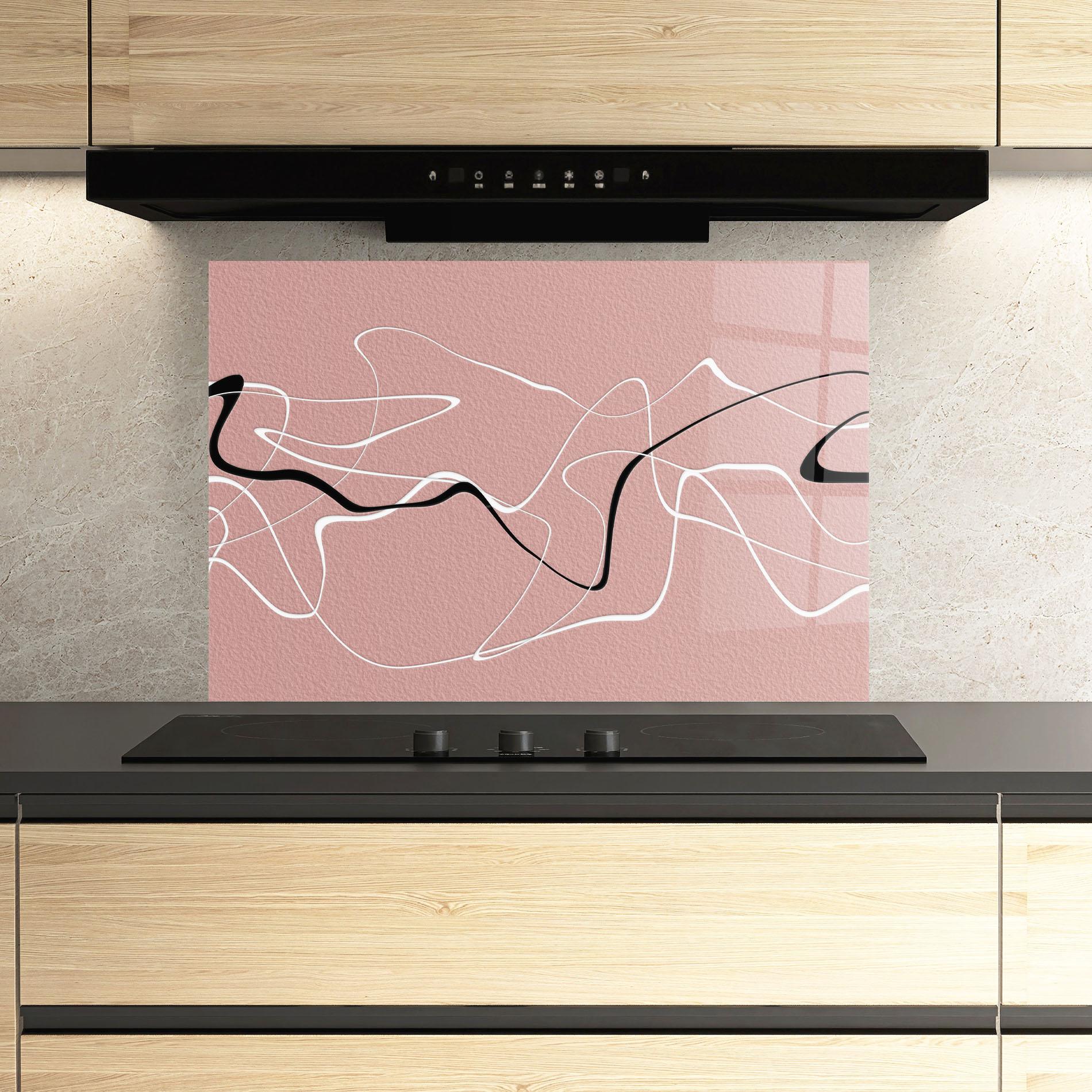 Konyhai üveg hátfal Abstract Pink Painting mockup 3