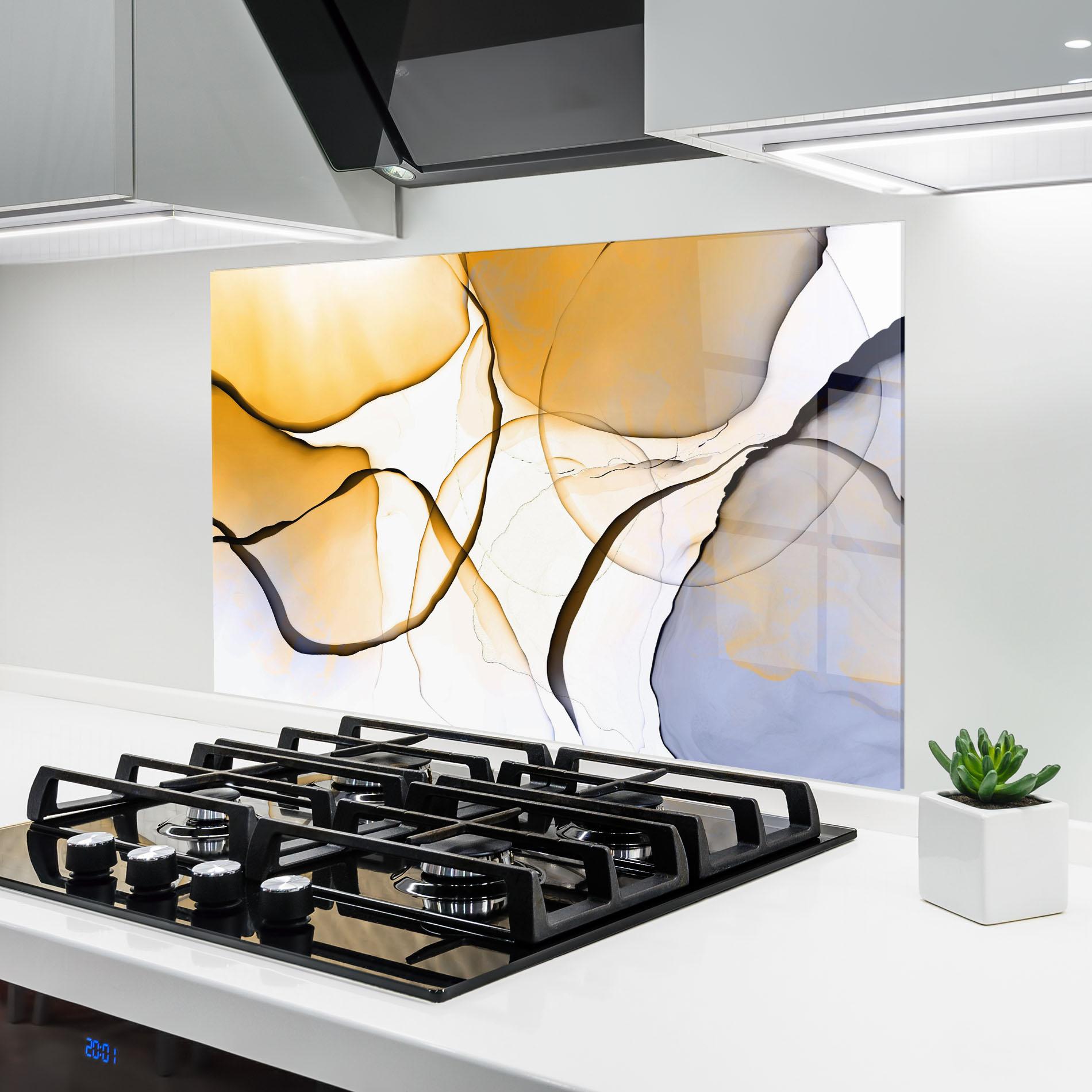 Konyhai üveg hátfal Abstract Alcohol Ink mockup 6