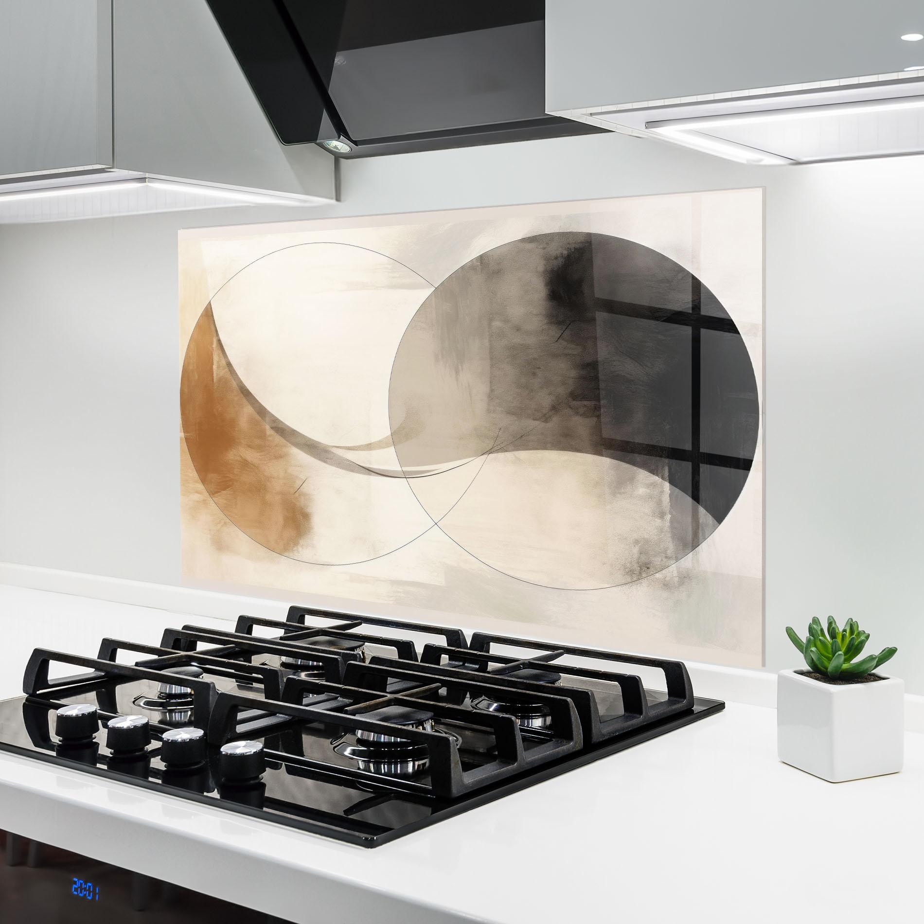 Konyhai üveg hátfal Abstract Circle Painting mockup 6