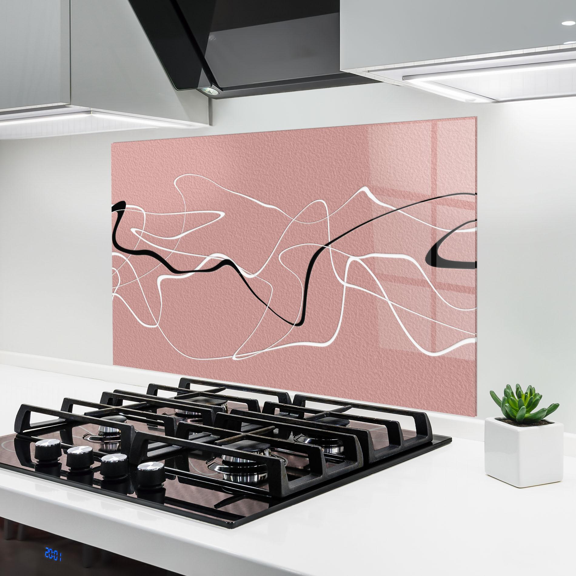 Konyhai üveg hátfal Abstract Pink Painting mockup 6
