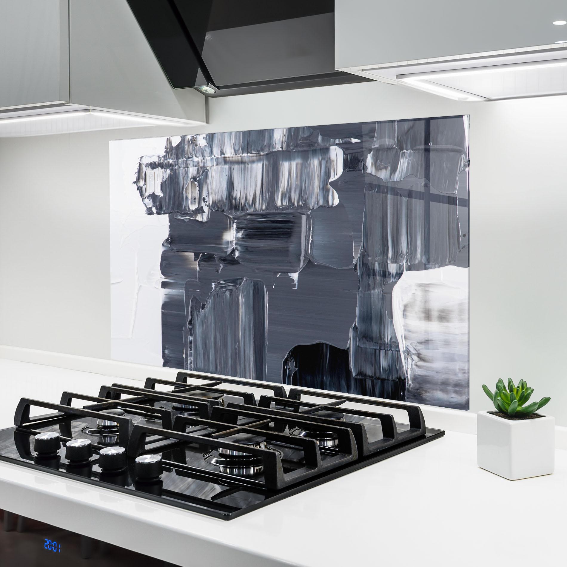 Konyhai üveg hátfal Black Acrylic Painting mockup 6