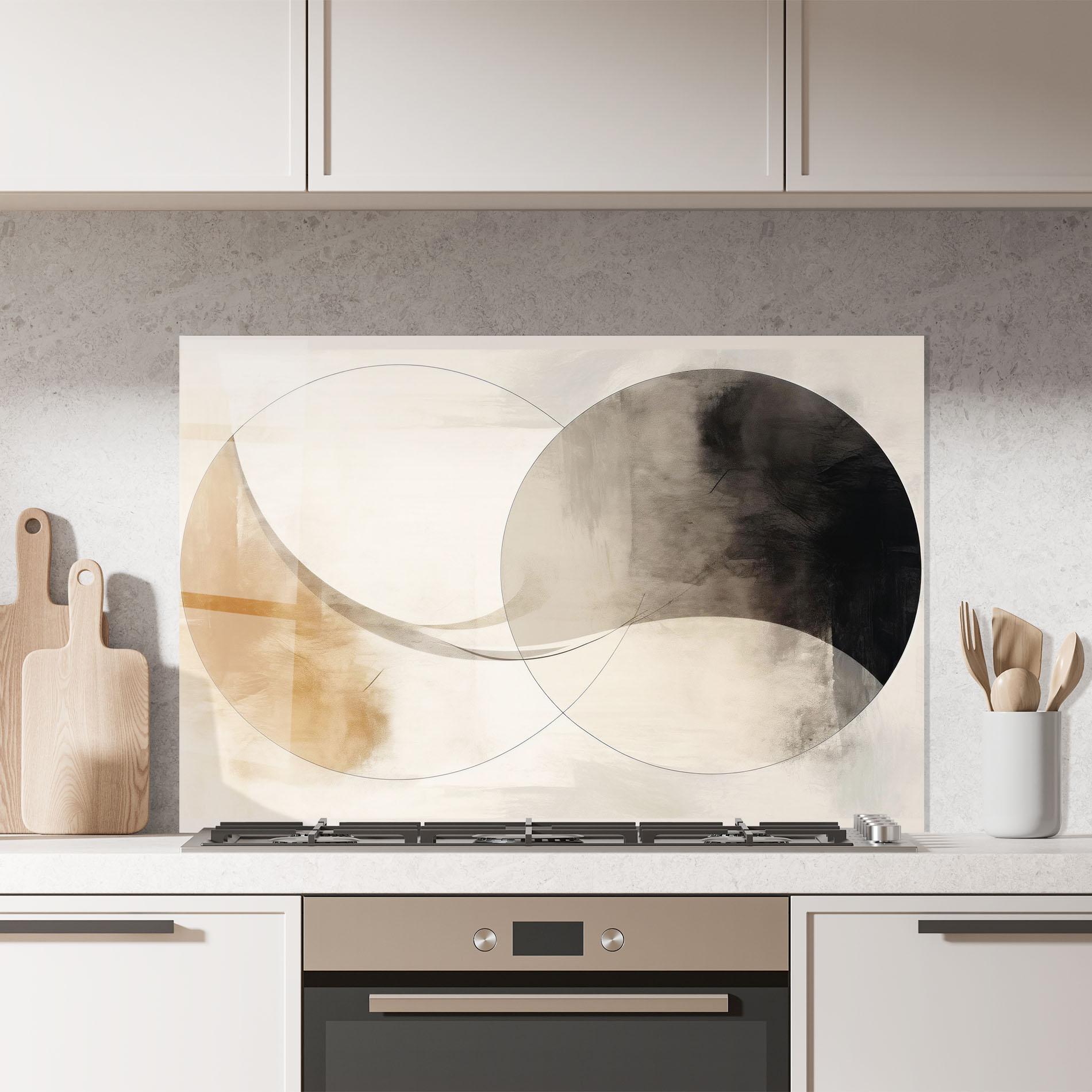 Konyhai üveg hátfal Abstract Circle Painting mockup 7