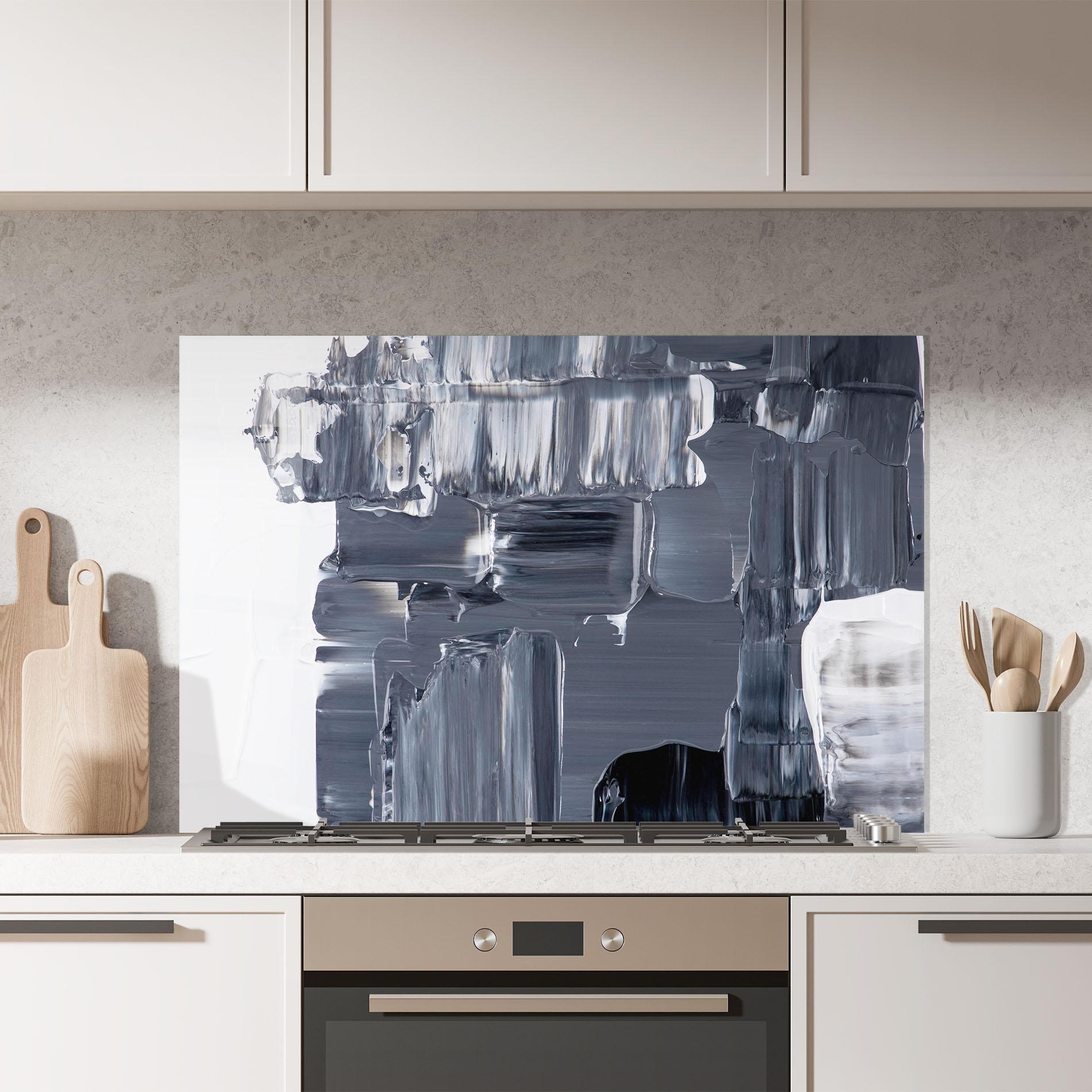 Konyhai üveg hátfal Black Acrylic Painting mockup 7