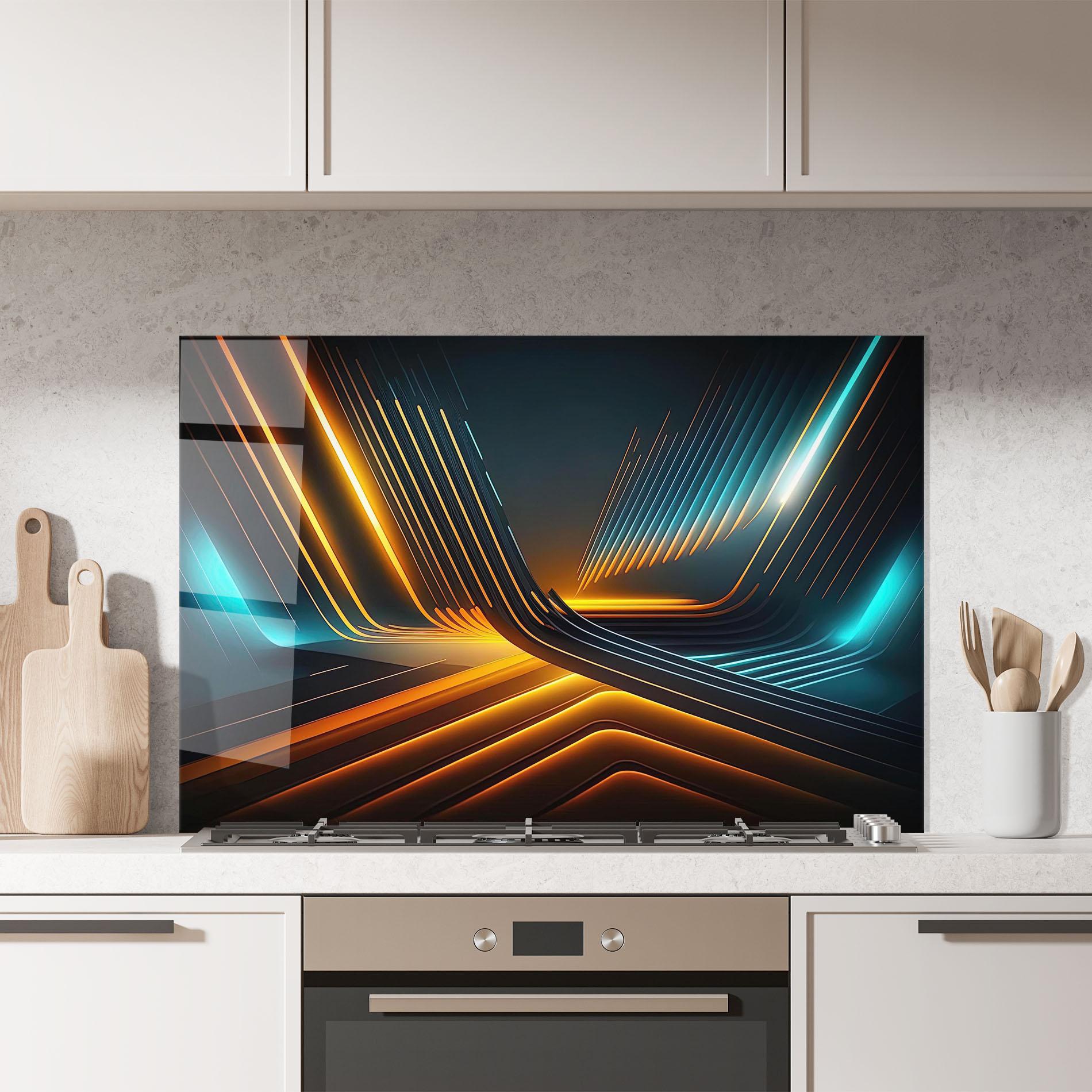 Konyhai üveg hátfal Futuristic Background mockup 7