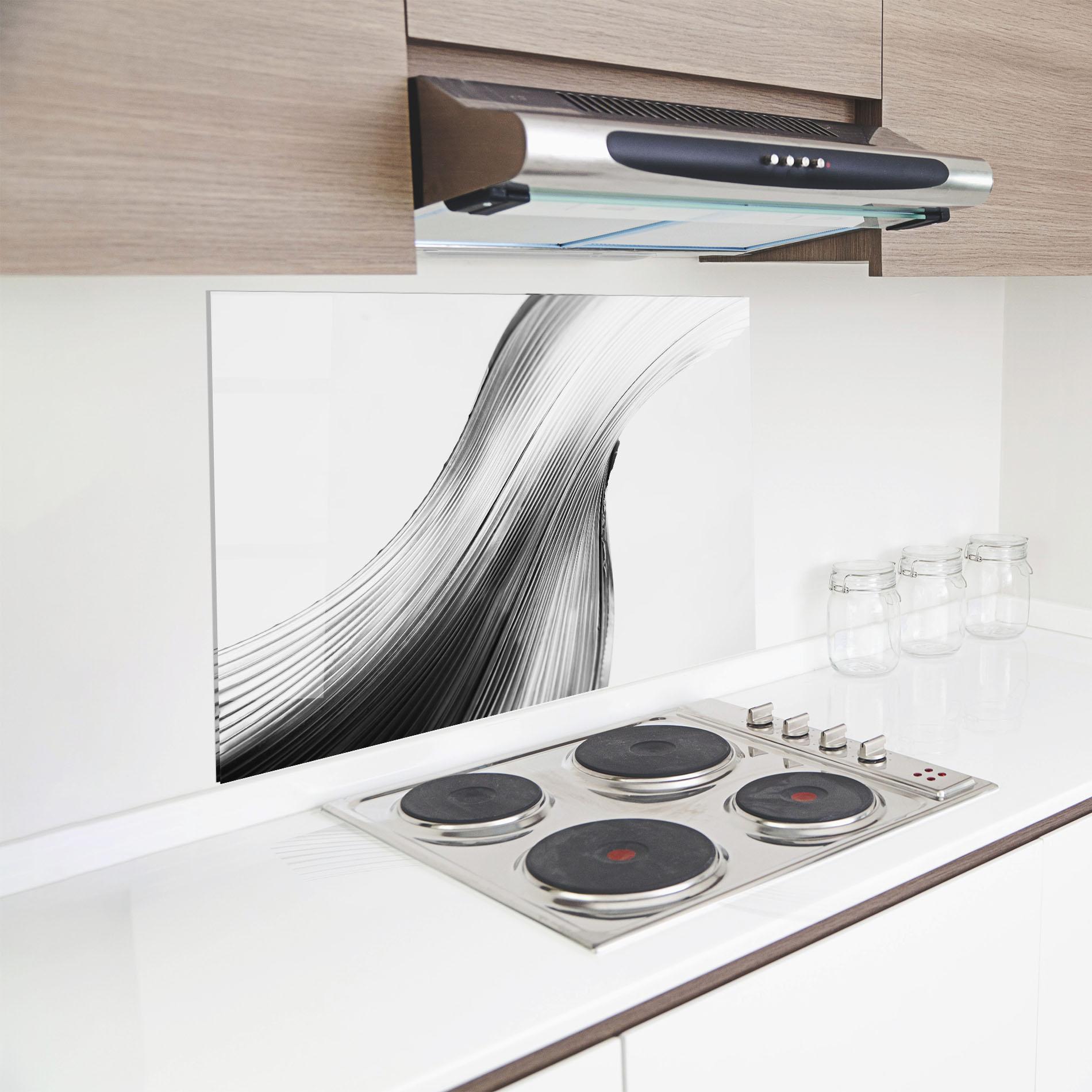 Konyhai üveg hátfal Monochrome Wave mockup 8