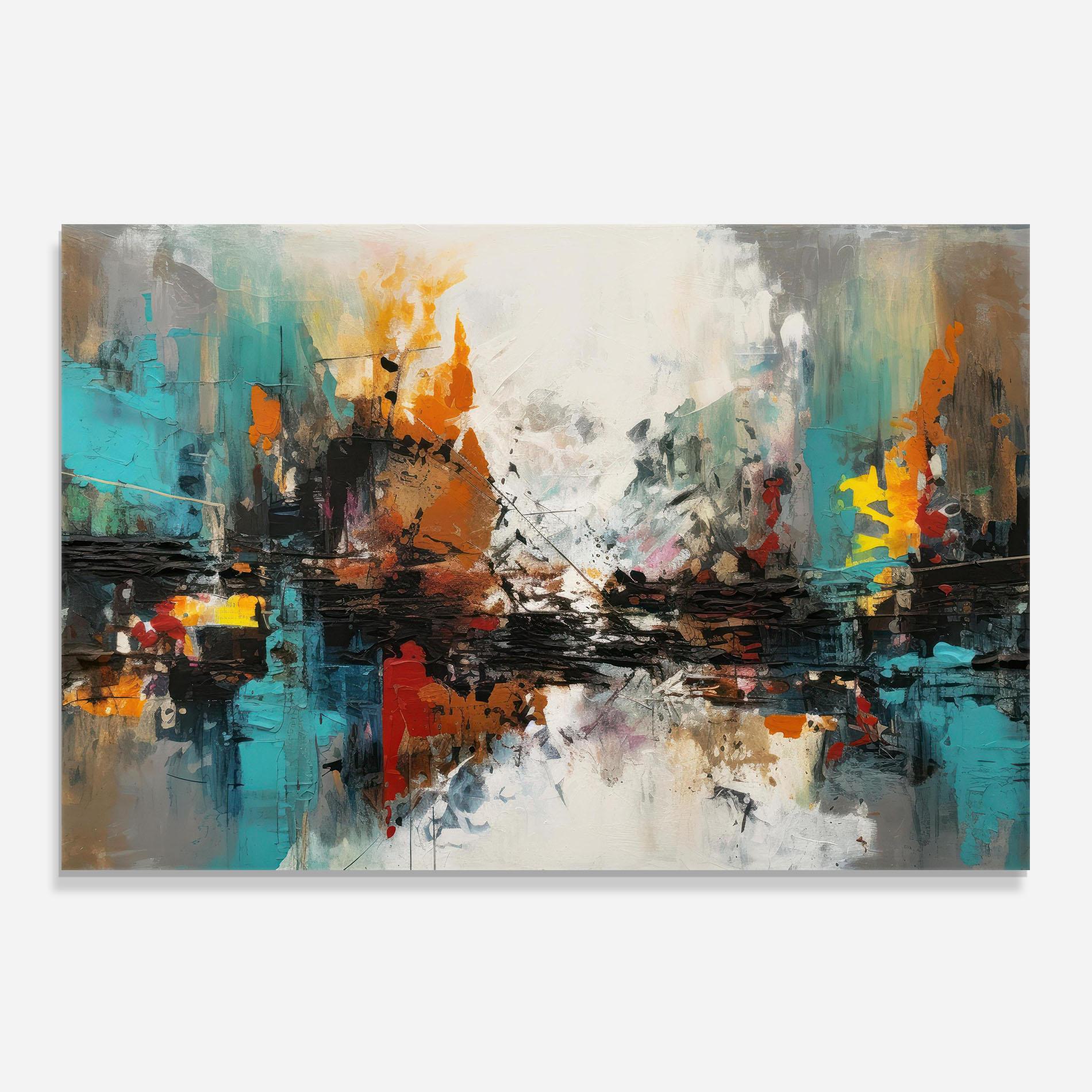 Konyhai üveg hátfal Abstract City Painting mockup 0