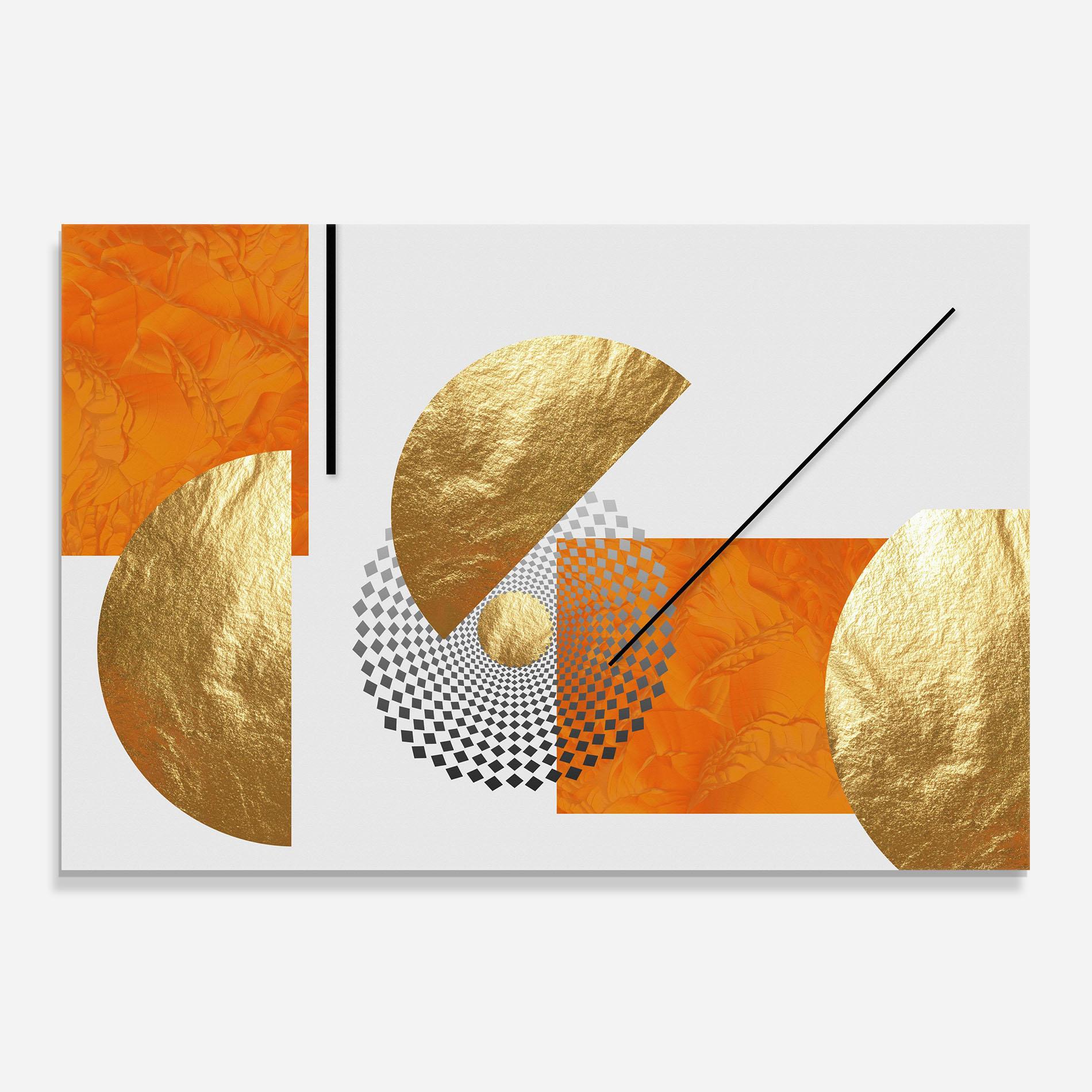 Konyhai üveg hátfal Beautiful Gold Shapes mockup 0