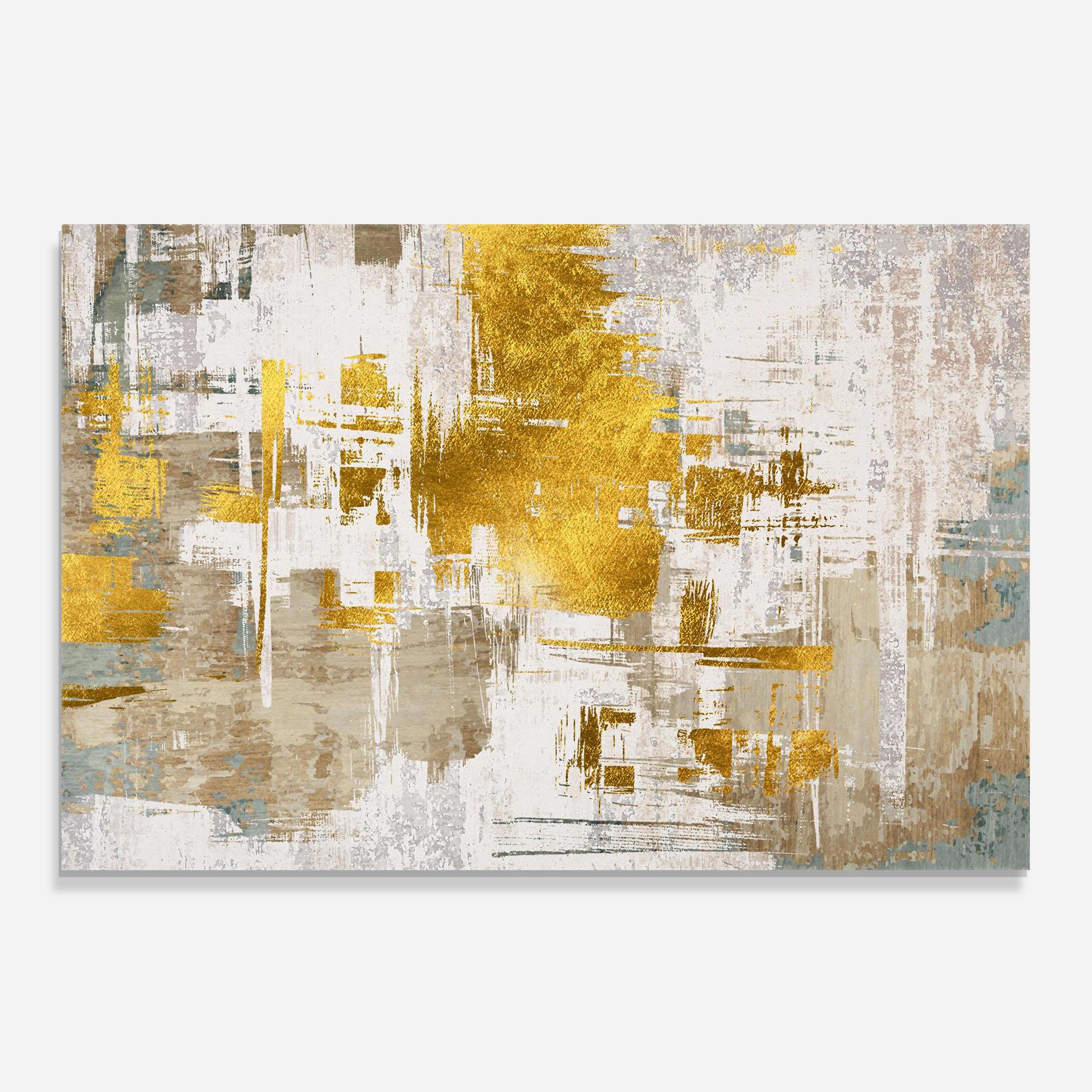 Konyhai üveg hátfal Gold And White Brush mockup 0