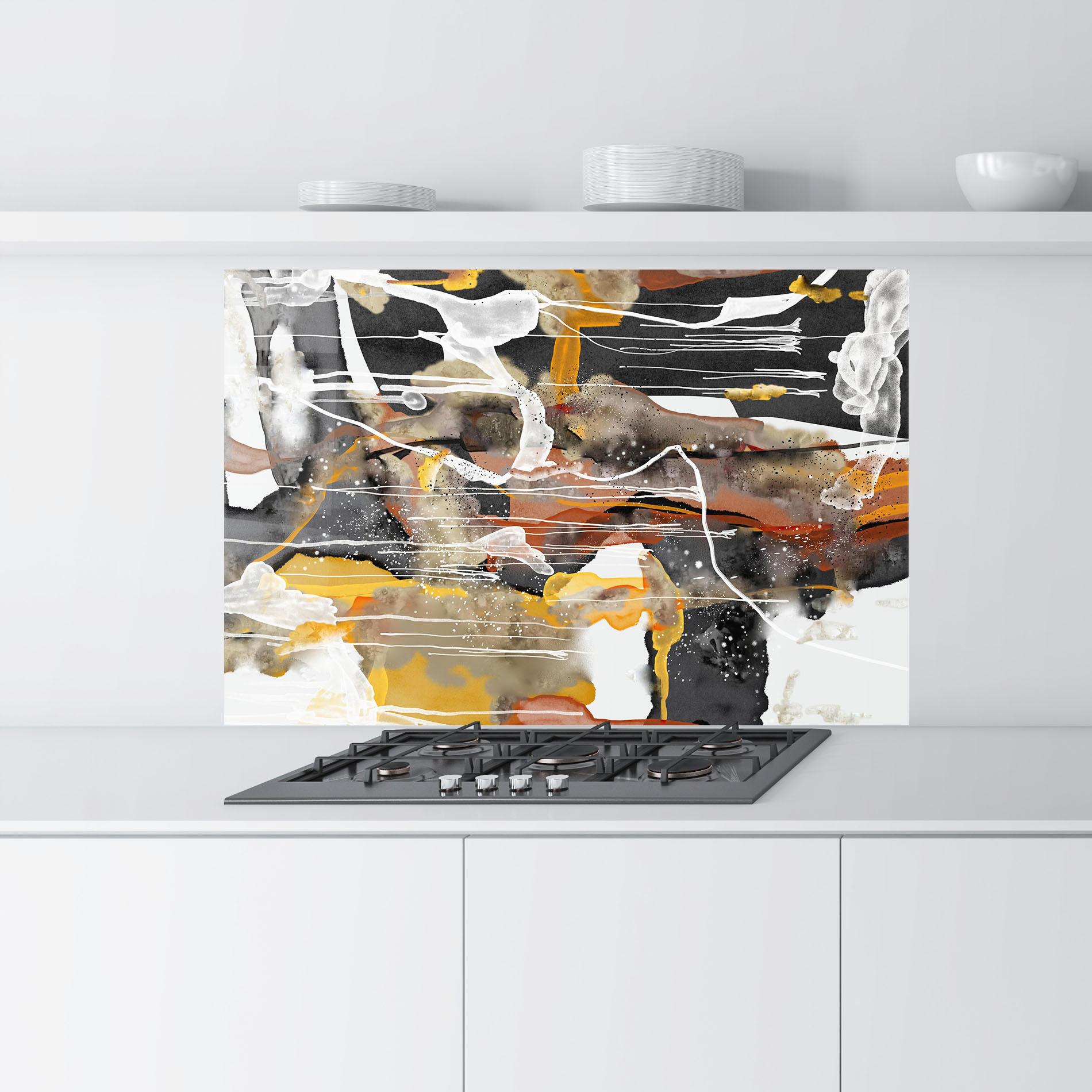 Konyhai üveg hátfal Abstract Water Colors mockup 9