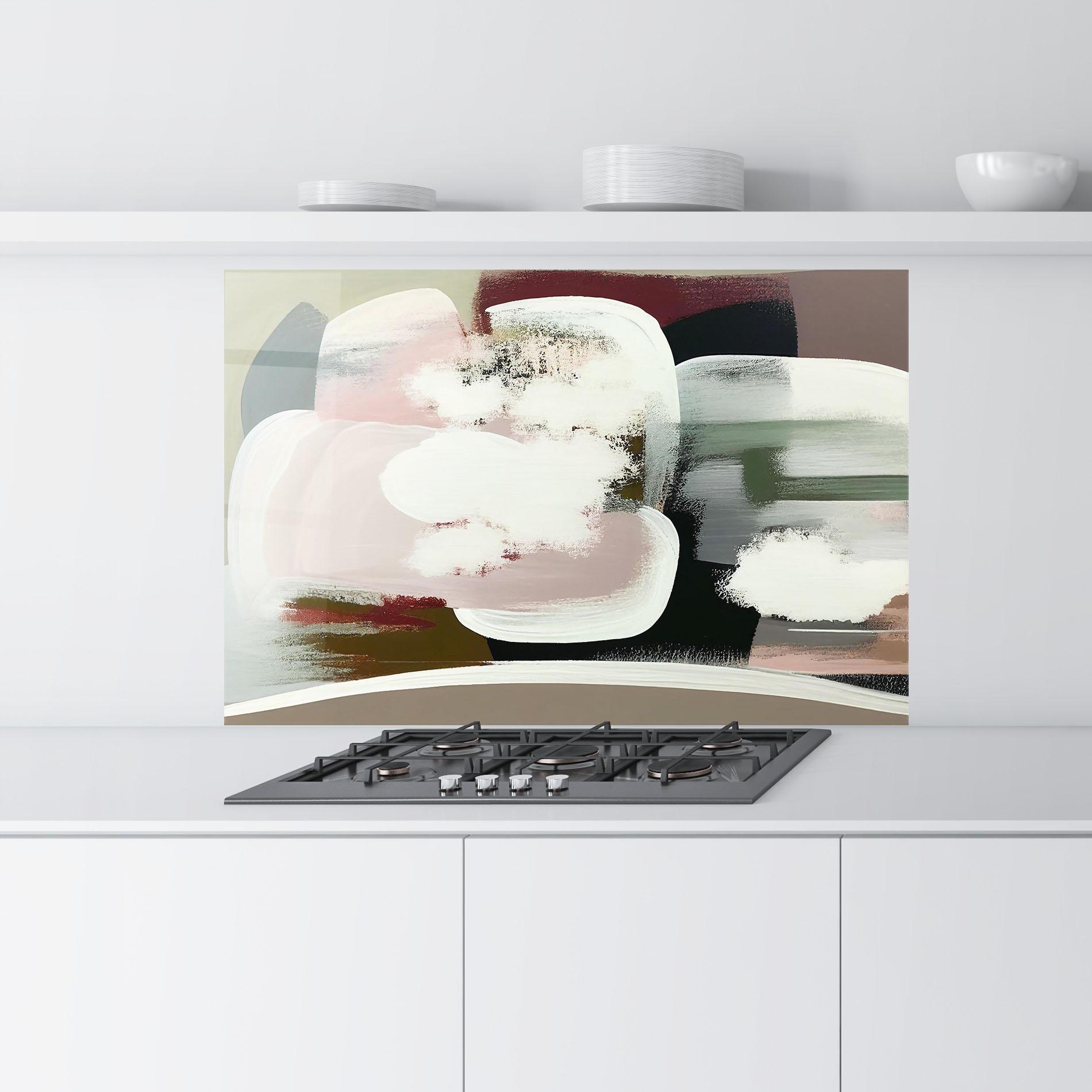 Konyhai üveg hátfal Abstract White Clouds mockup 9