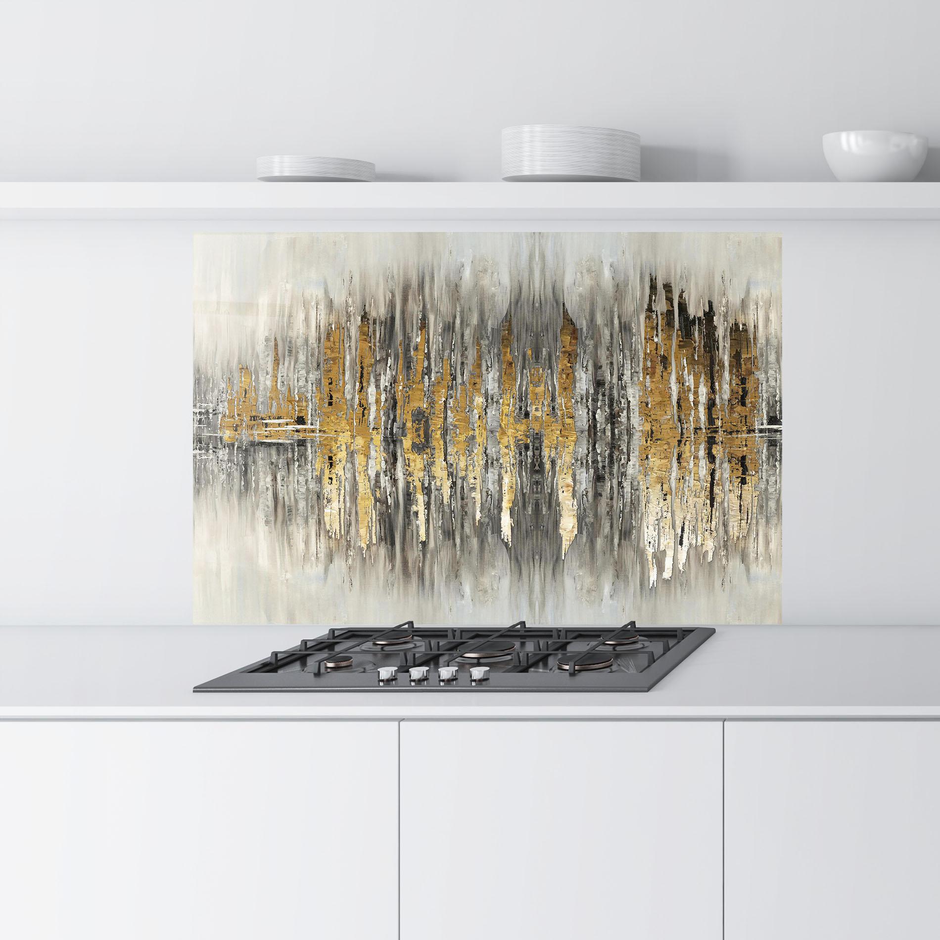 Konyhai üveg hátfal Acrylic Silver Paint mockup 9