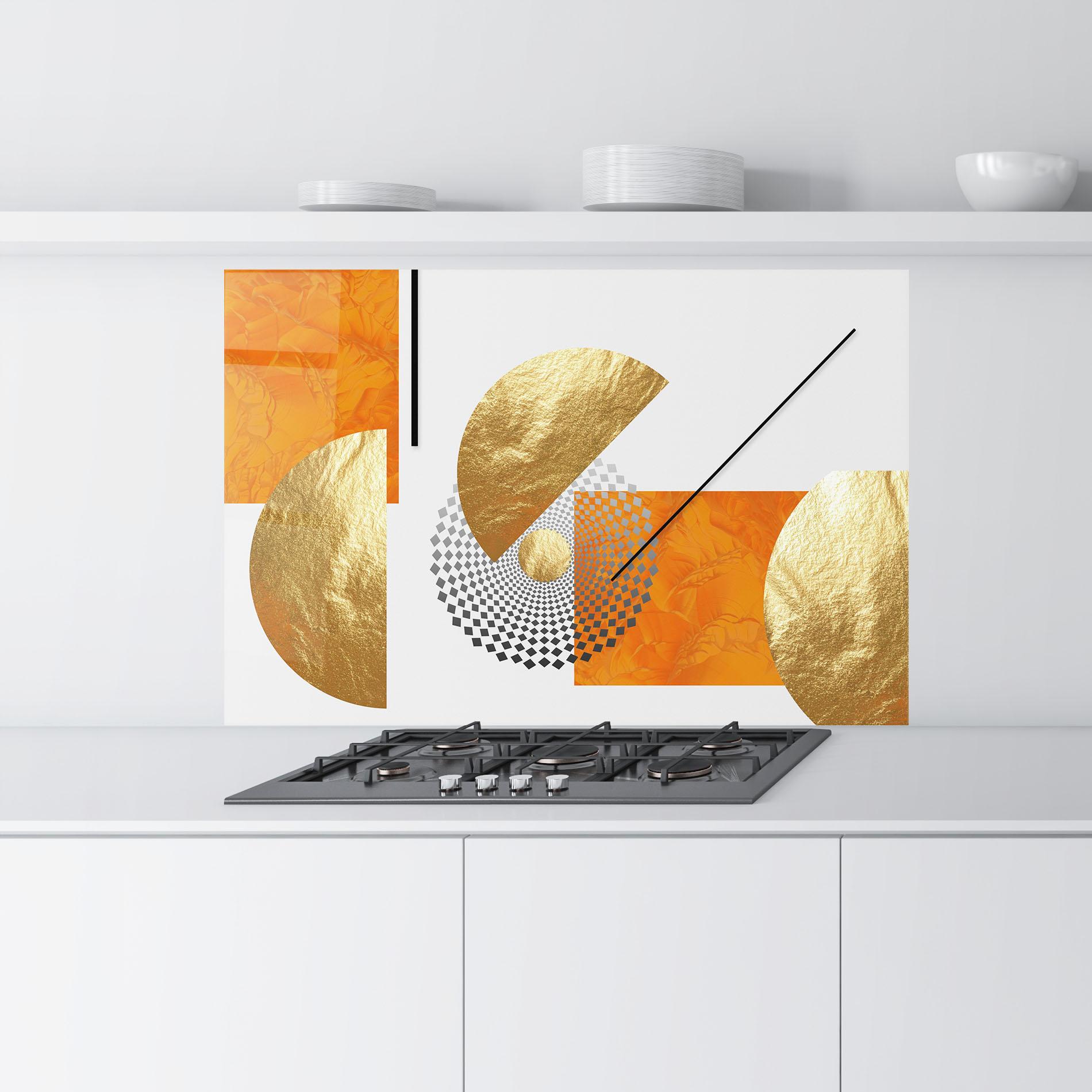 Konyhai üveg hátfal Beautiful Gold Shapes mockup 9