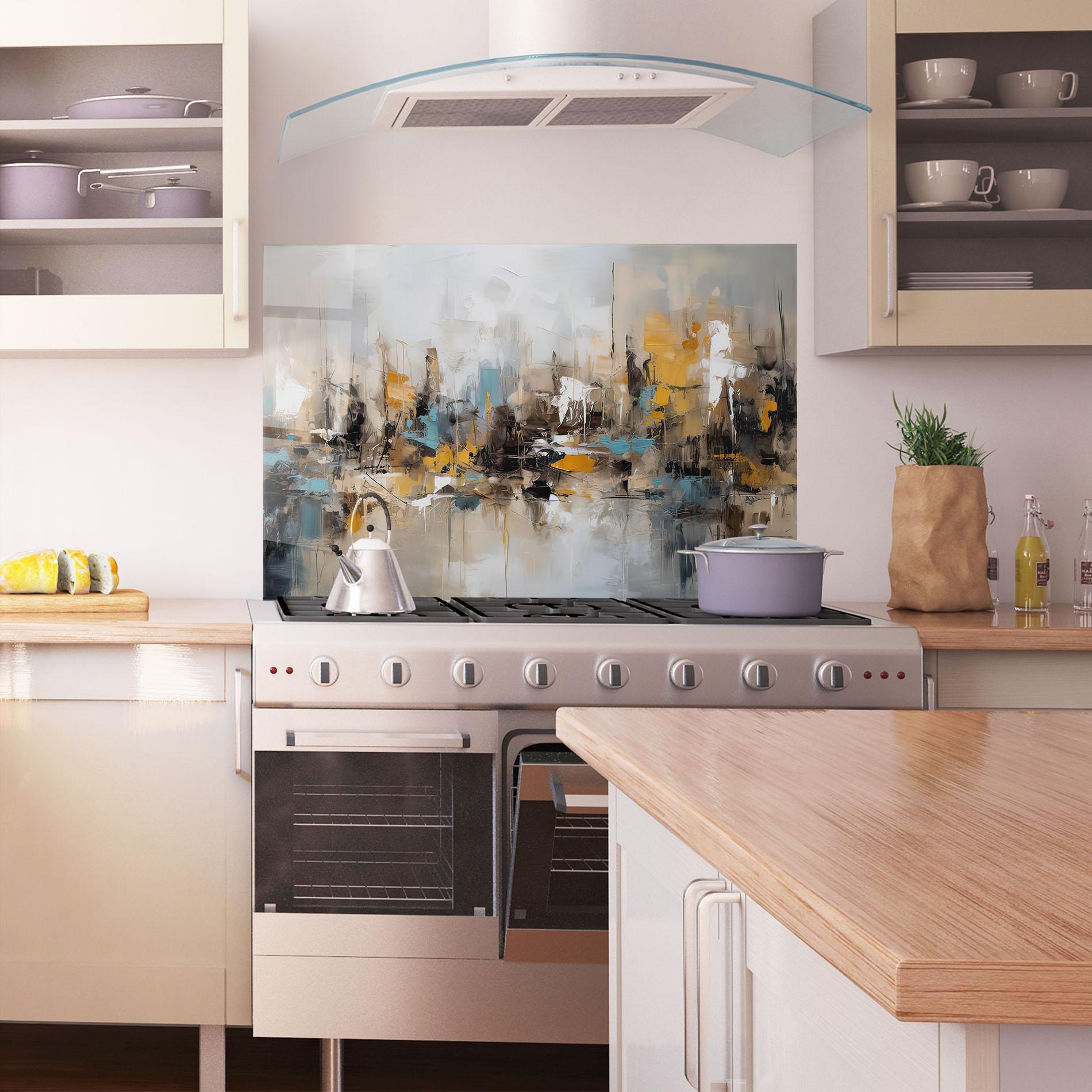 Konyhai üveg hátfal Abstract Los Angeles mockup 1